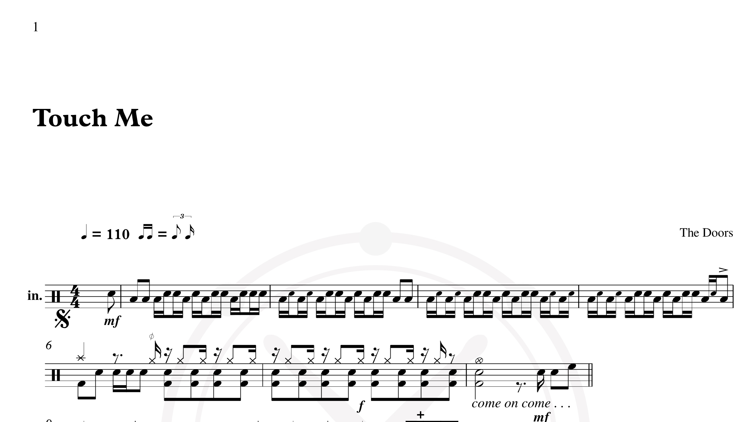 Doors – Touch Me鼓谱