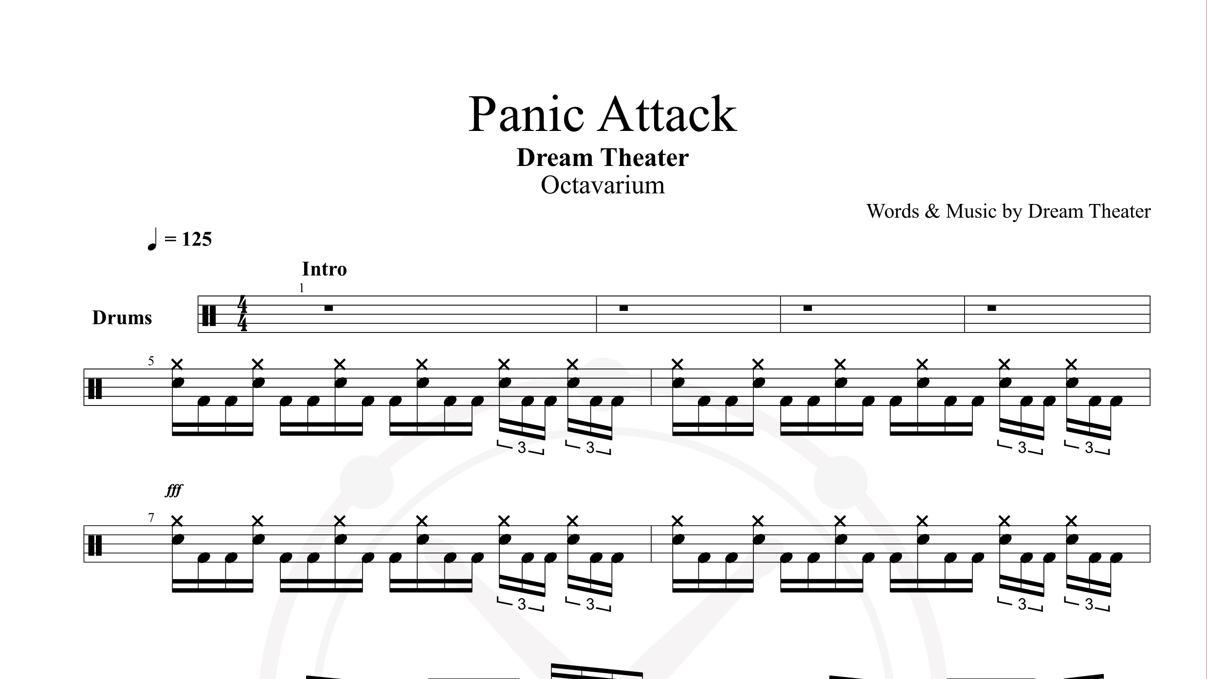 Dream Theater – Panic Attack鼓谱