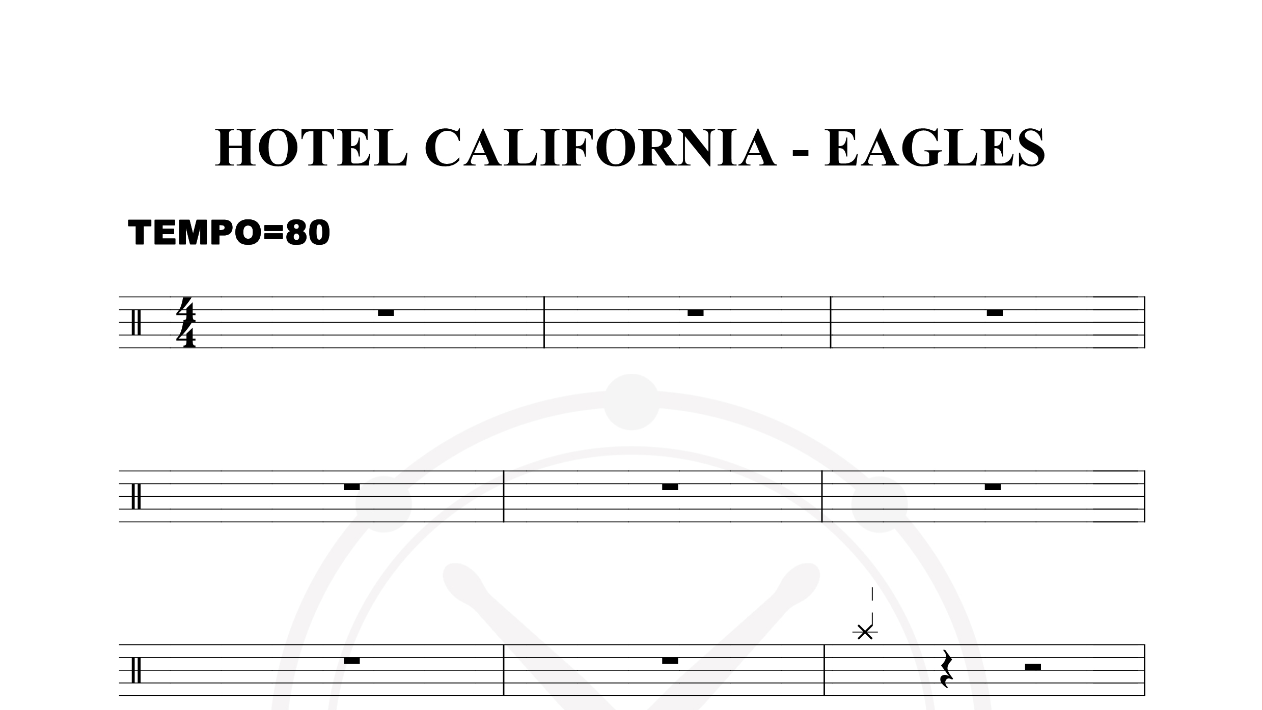 Eagles – Hotel California鼓谱
