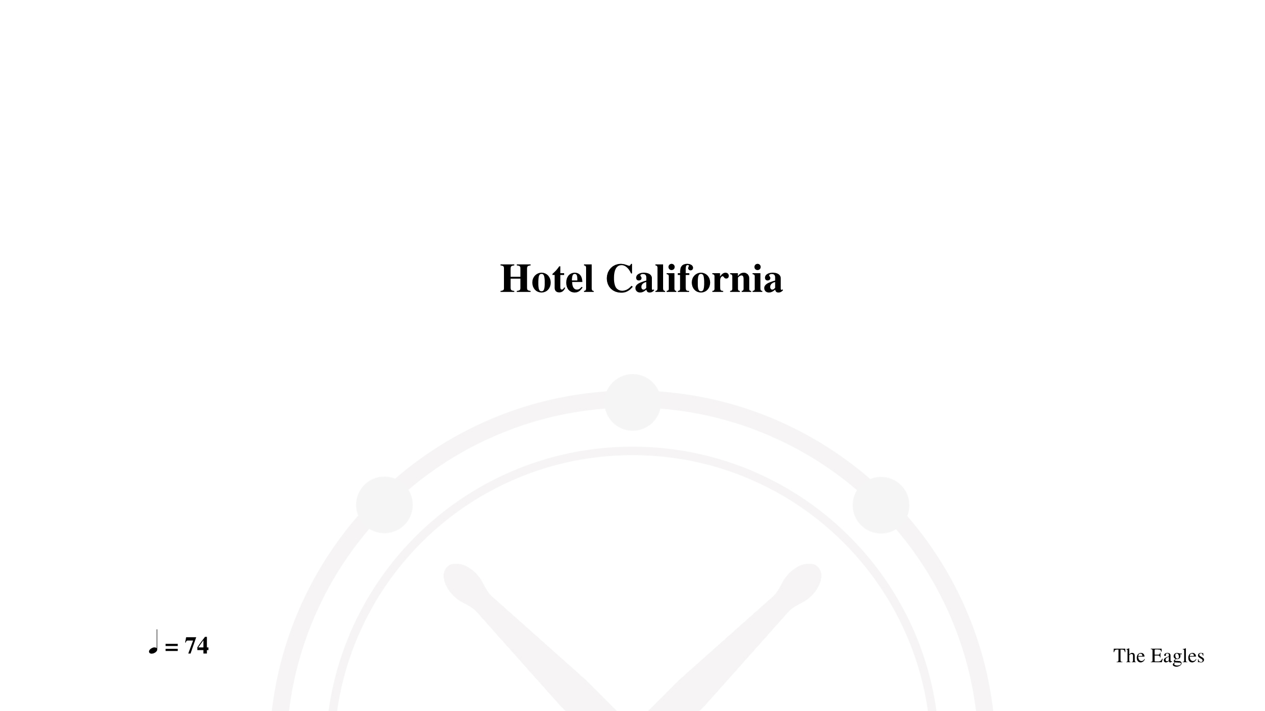 Eagles – Hotel california2鼓谱