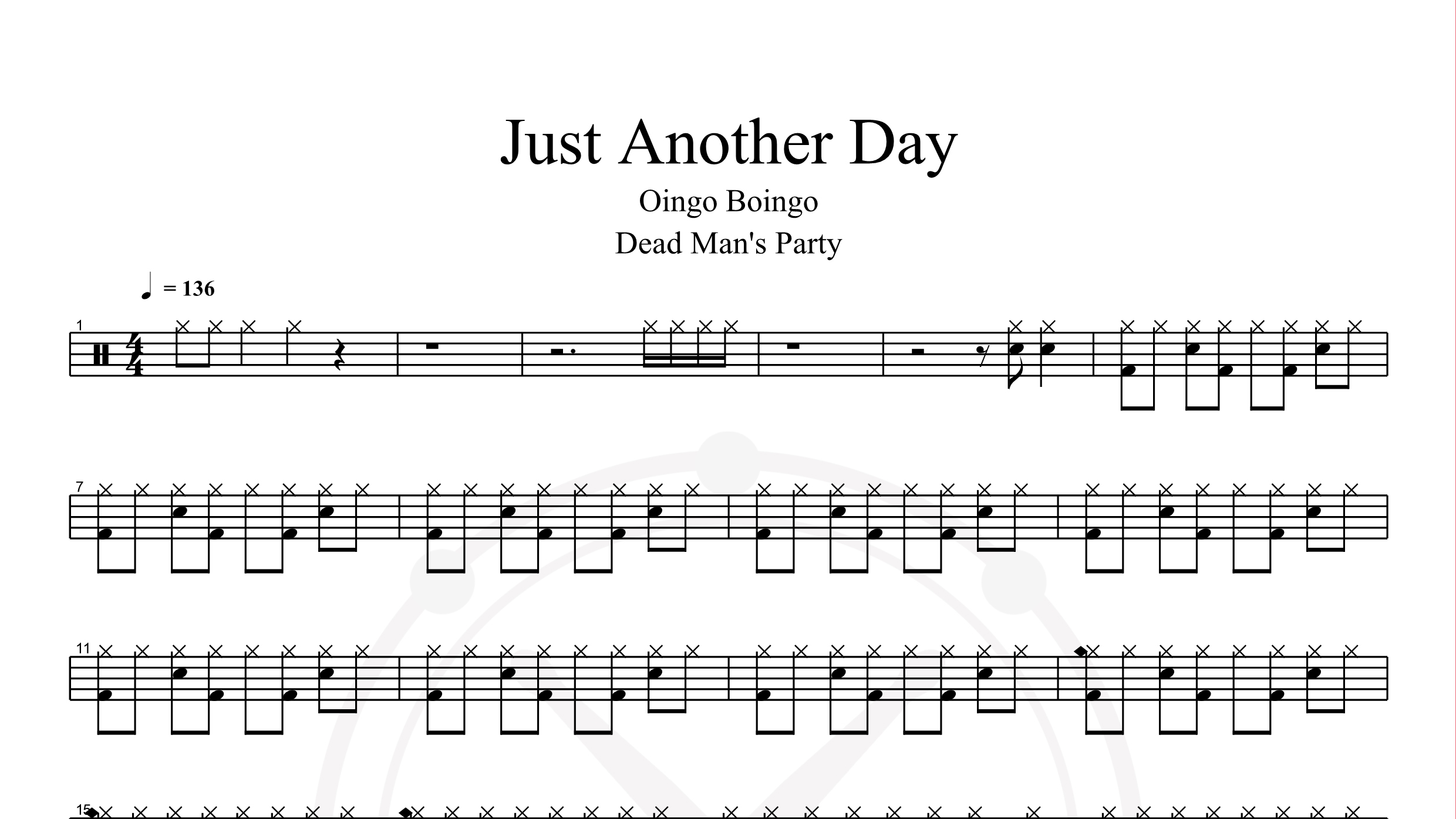 Elfman, Danny – Just Another Day鼓谱