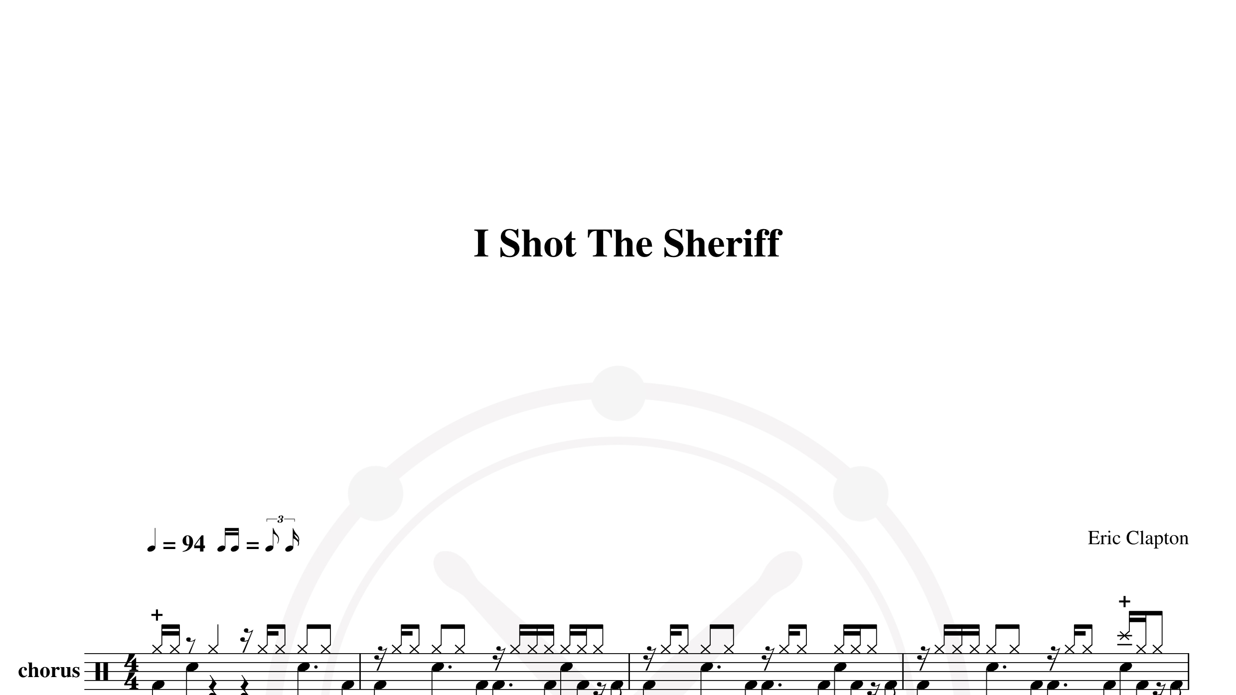 Eric Clapton – I shot the sheriff鼓谱