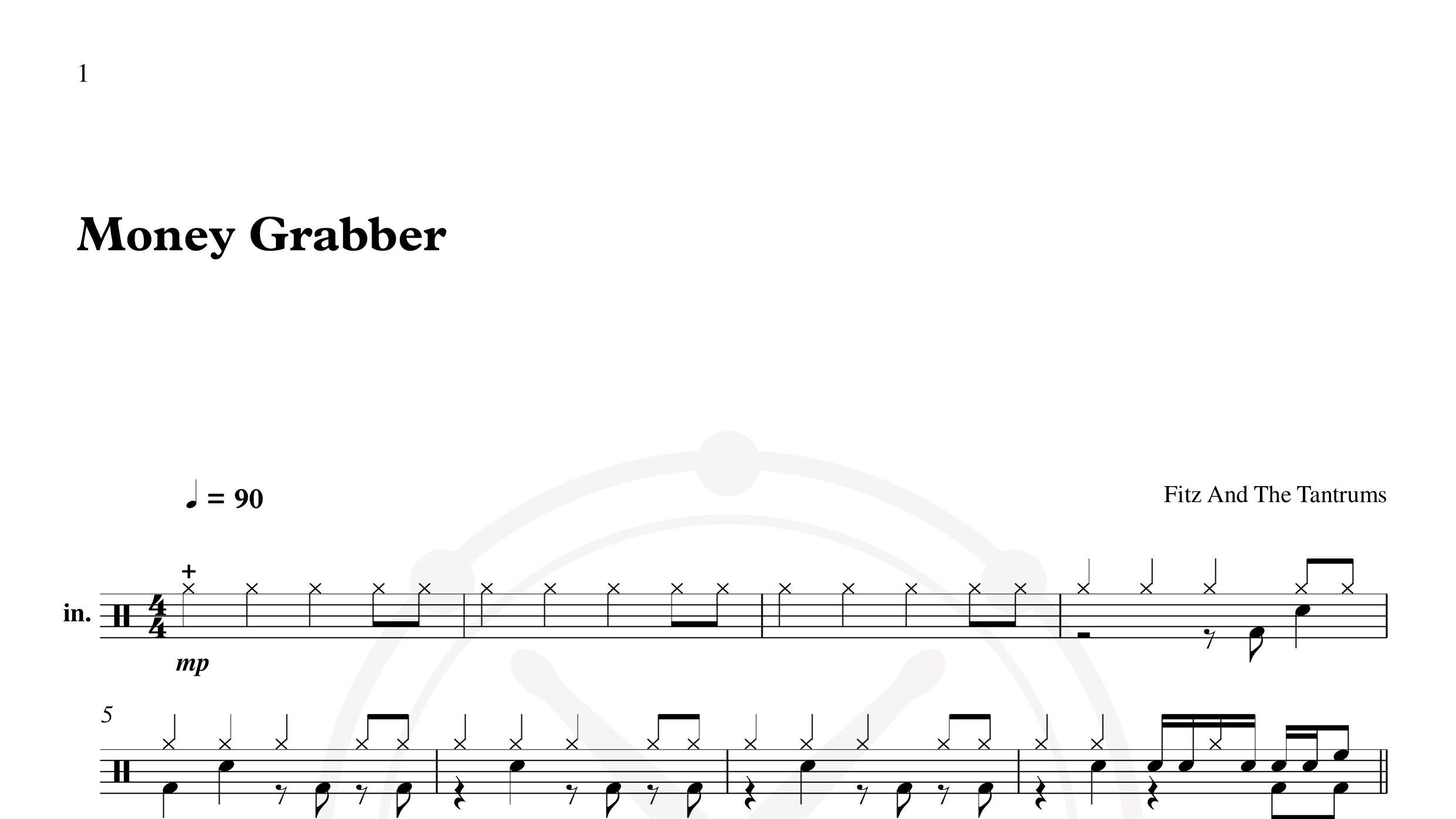 Fitz And The Tantrums – money grabber鼓谱