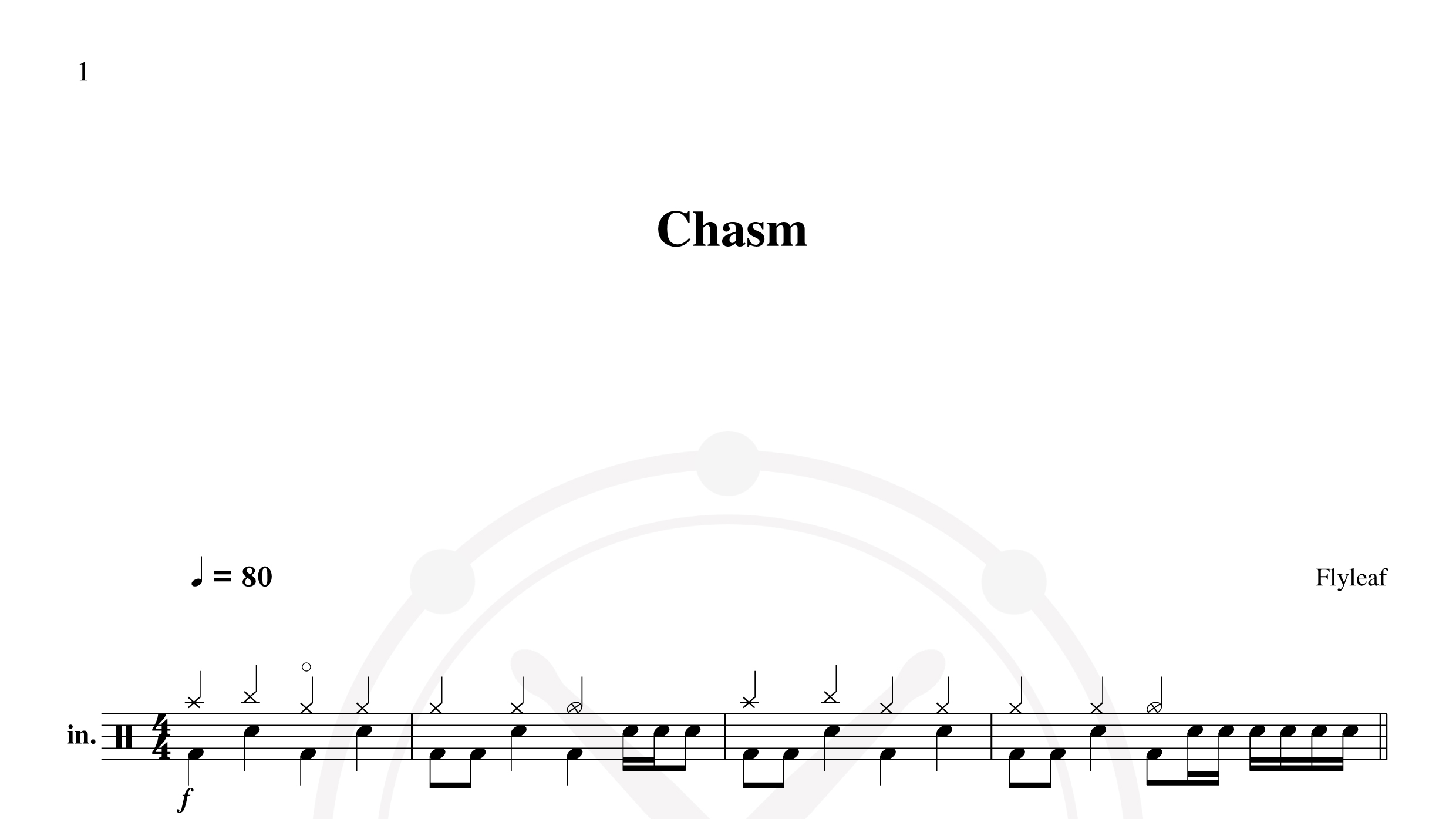 Flyleaf – chasm鼓谱