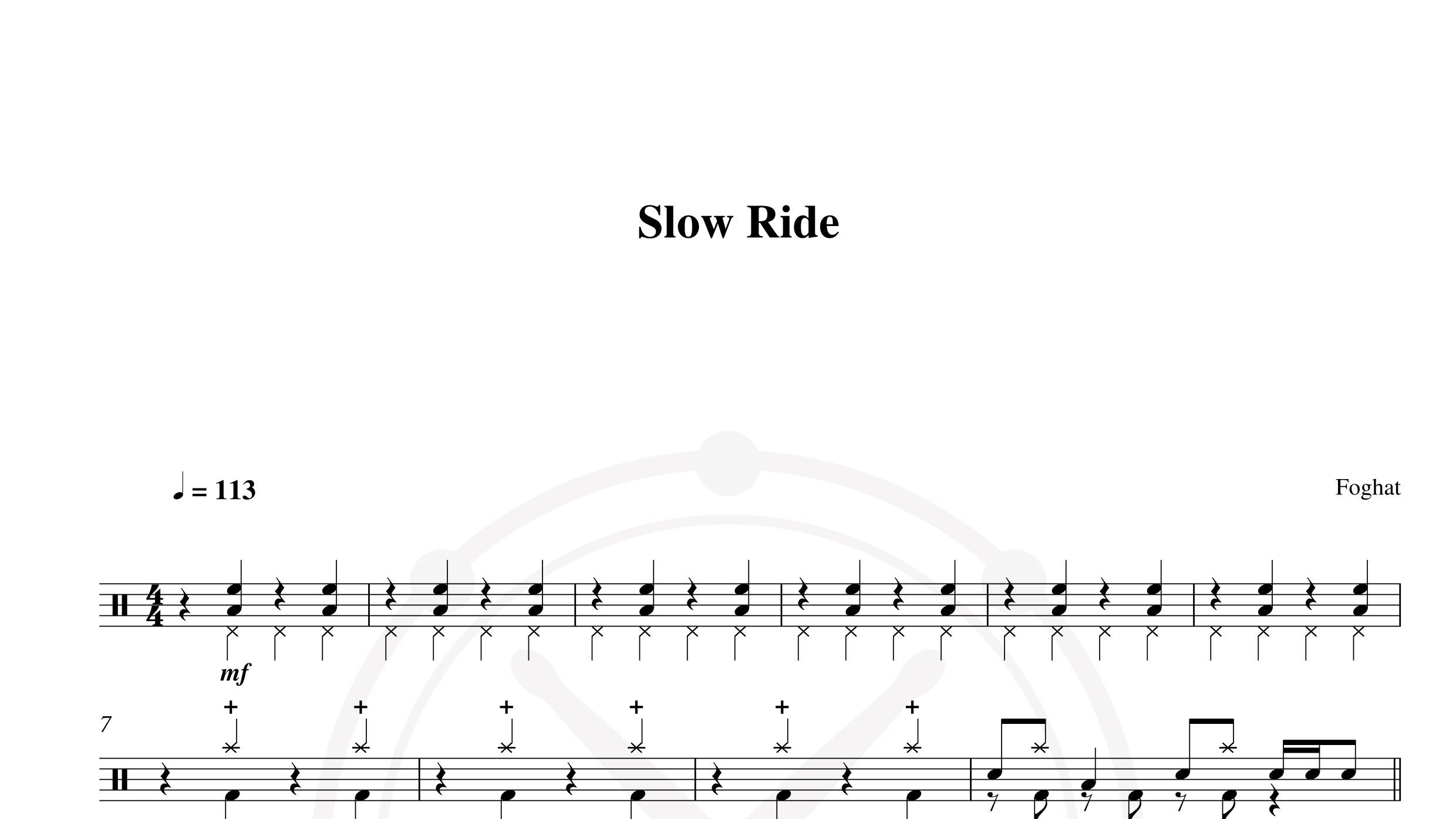 Foghat – slow ride鼓谱