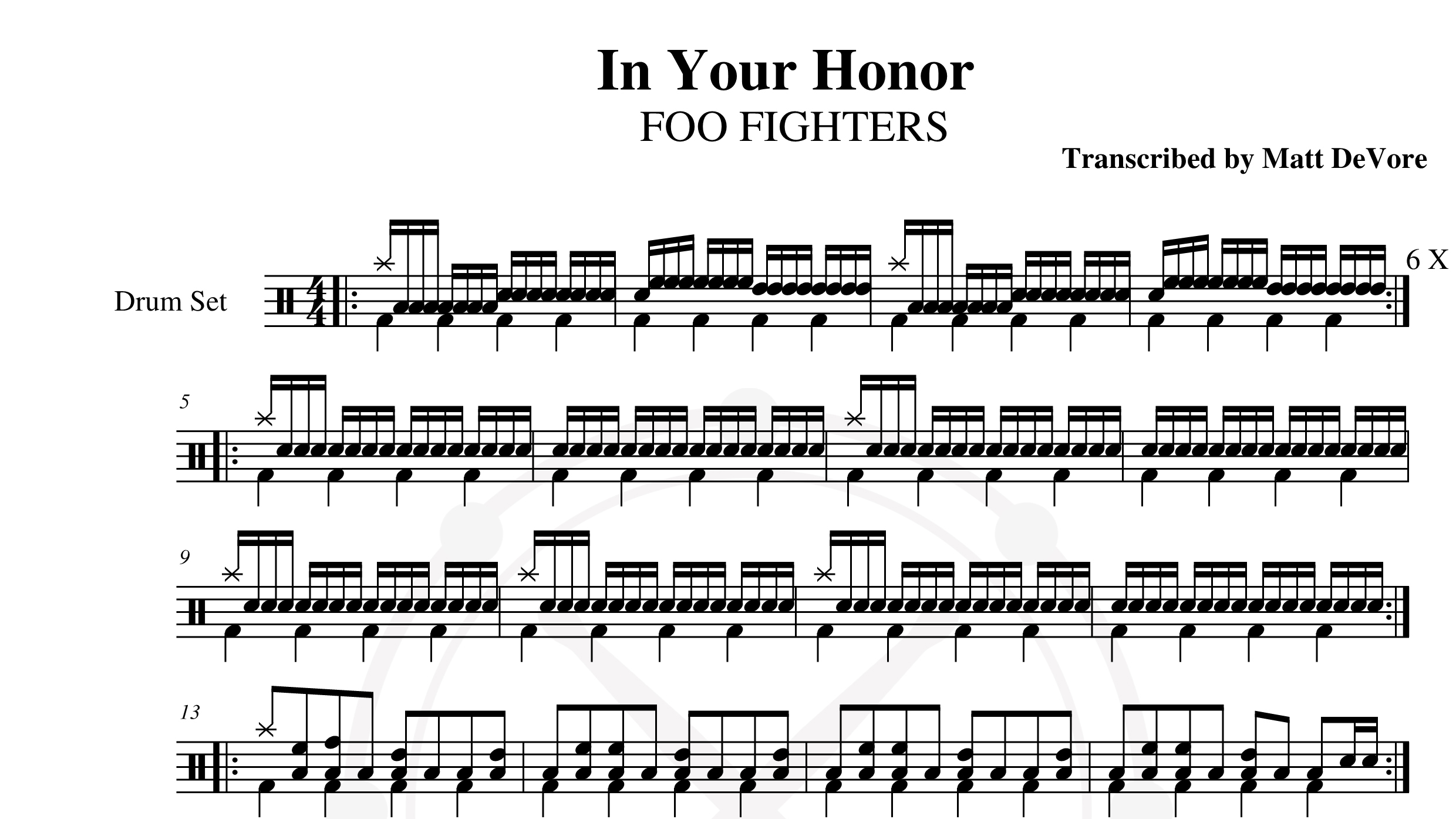 Foo Fighters – In Your Honor鼓谱