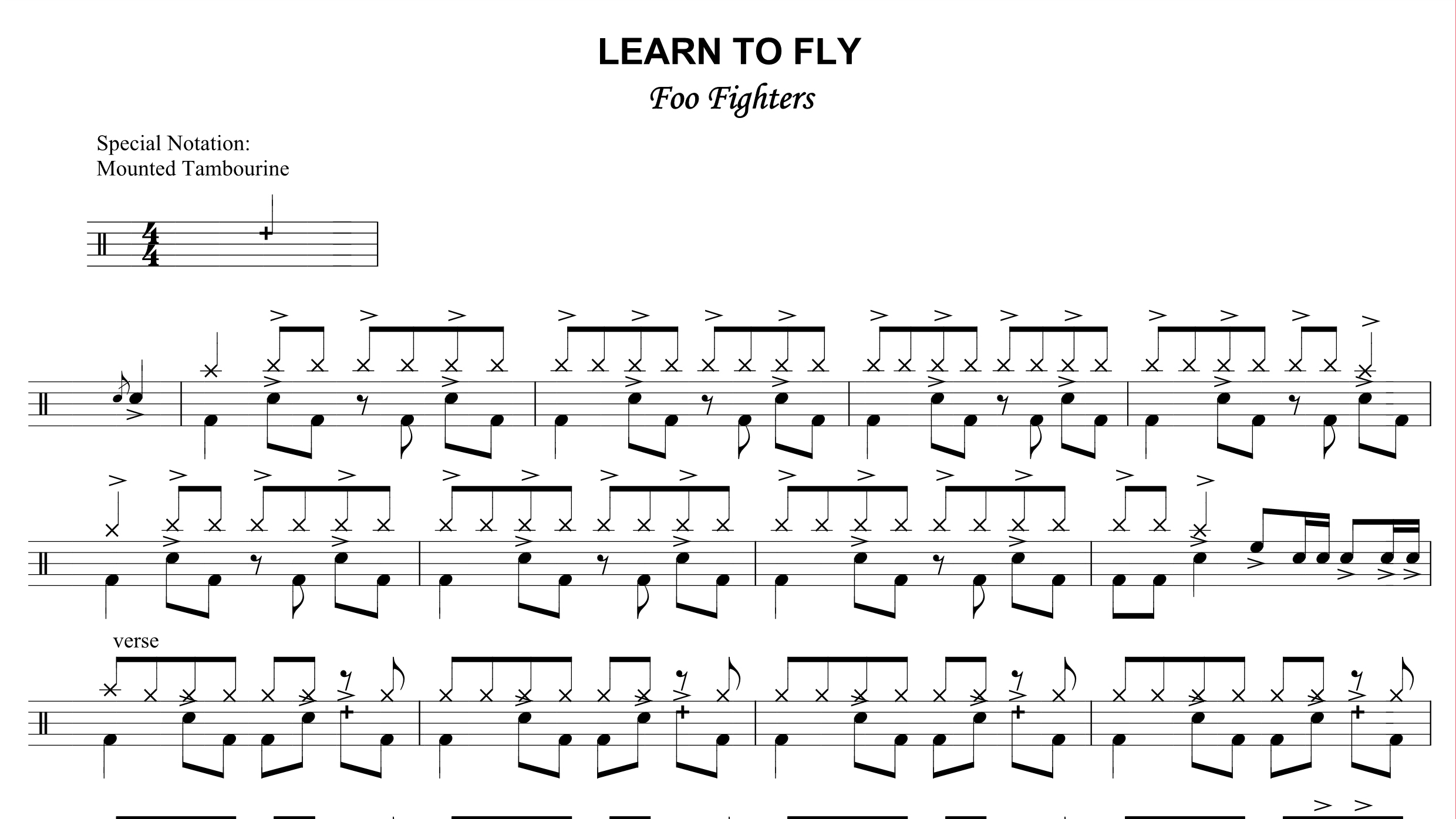 Foo Fighters – Learn To Fly鼓谱
