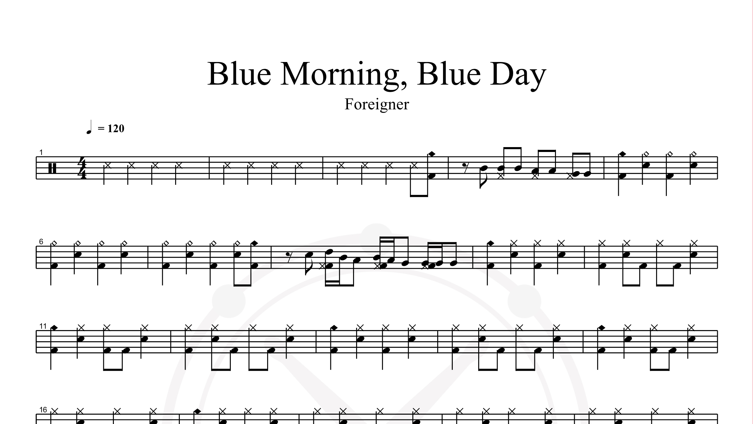 Foreigner – Blue Morning, Blue Day鼓谱