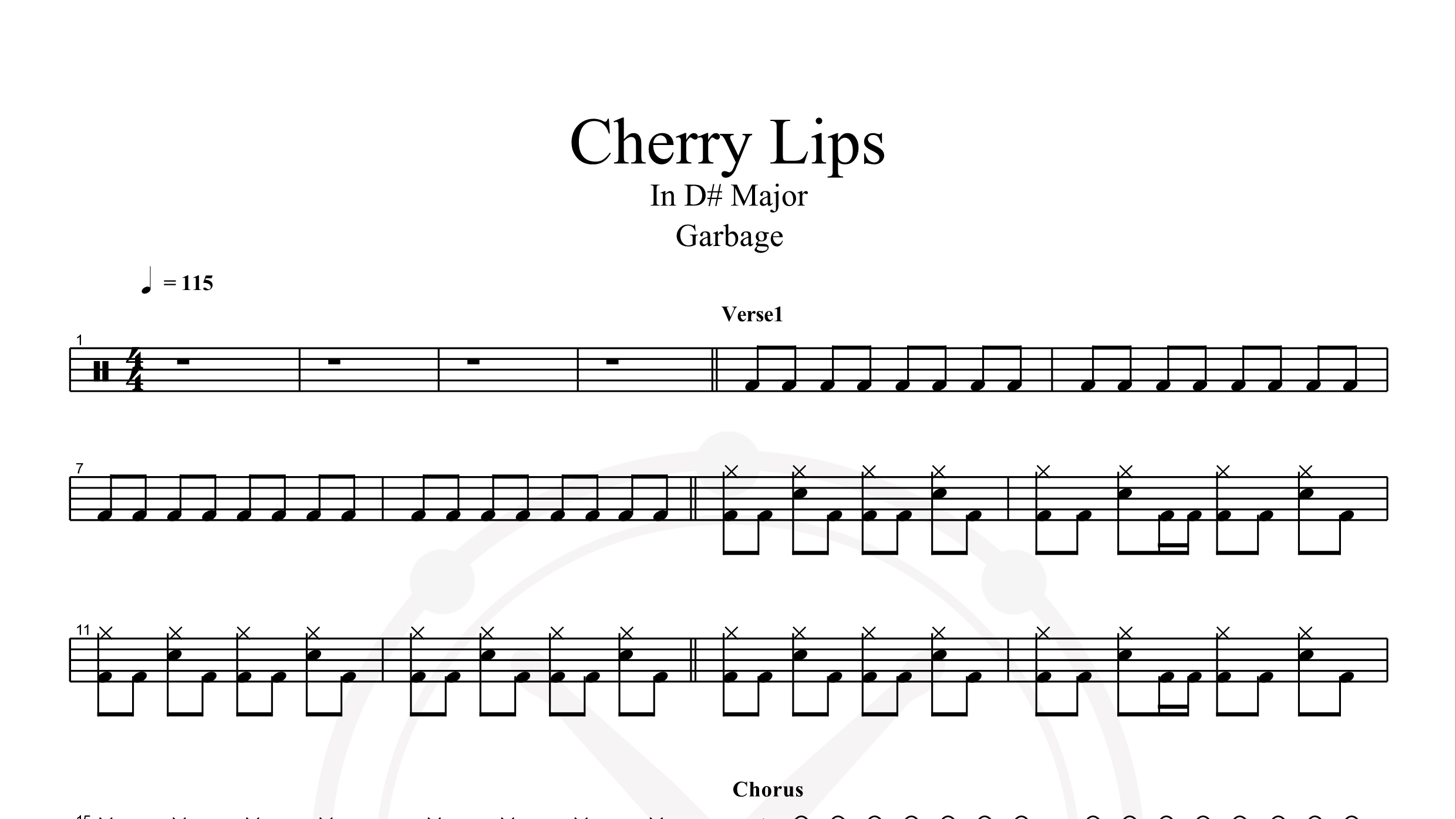 Garbage – Cherry Lips鼓谱