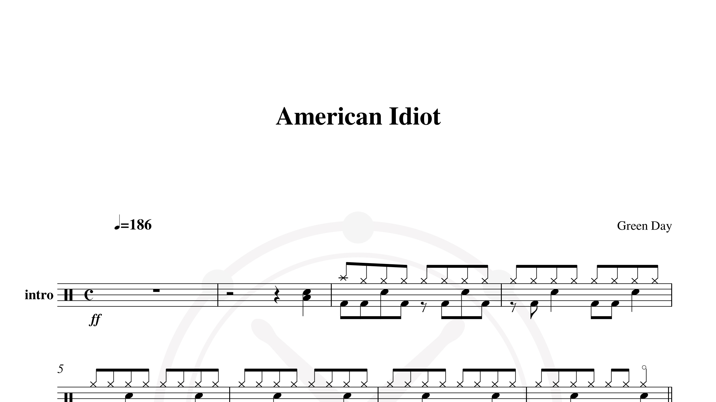 Green day – American idiot鼓谱