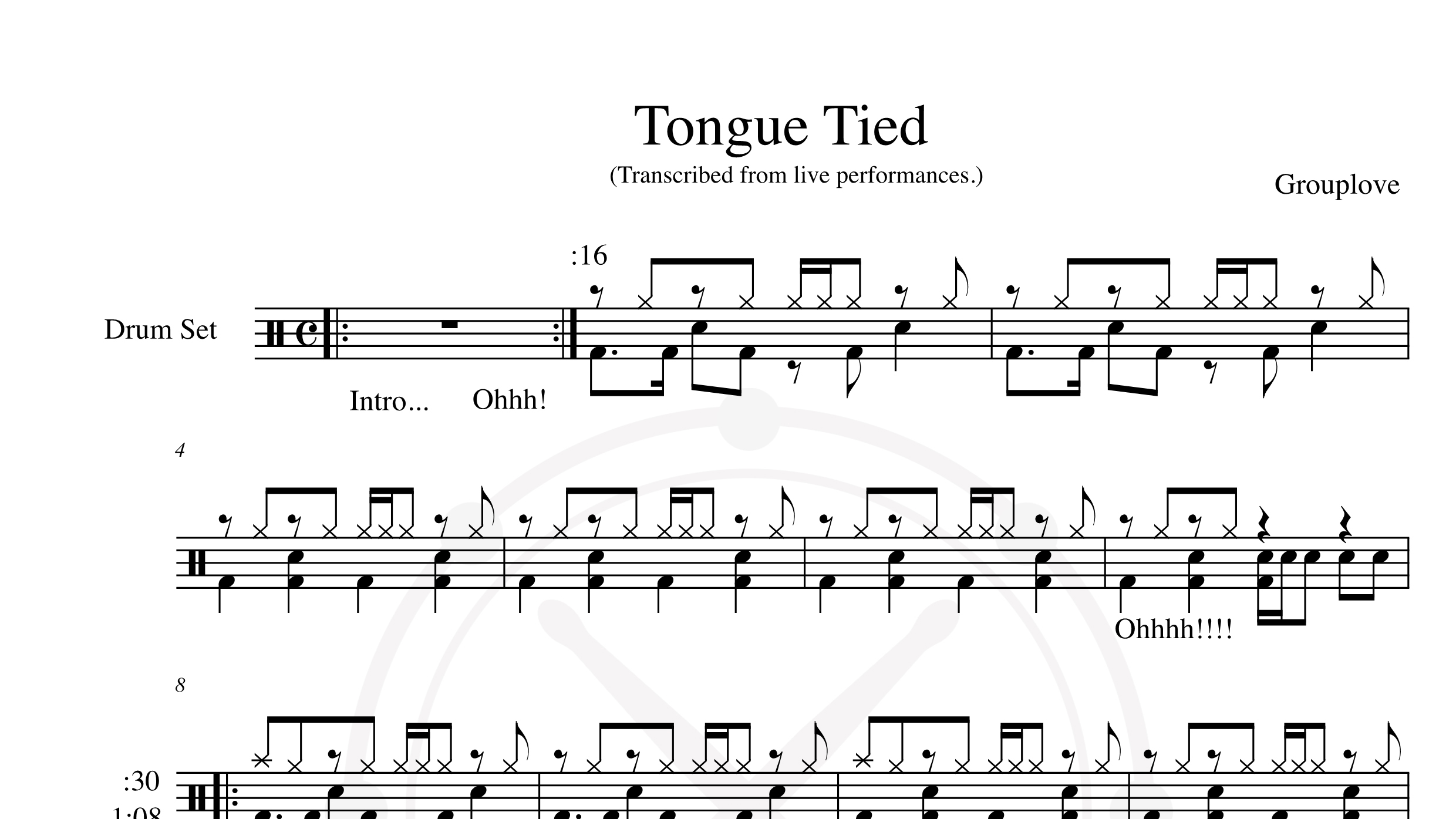 Grouplove – tongue tied鼓谱