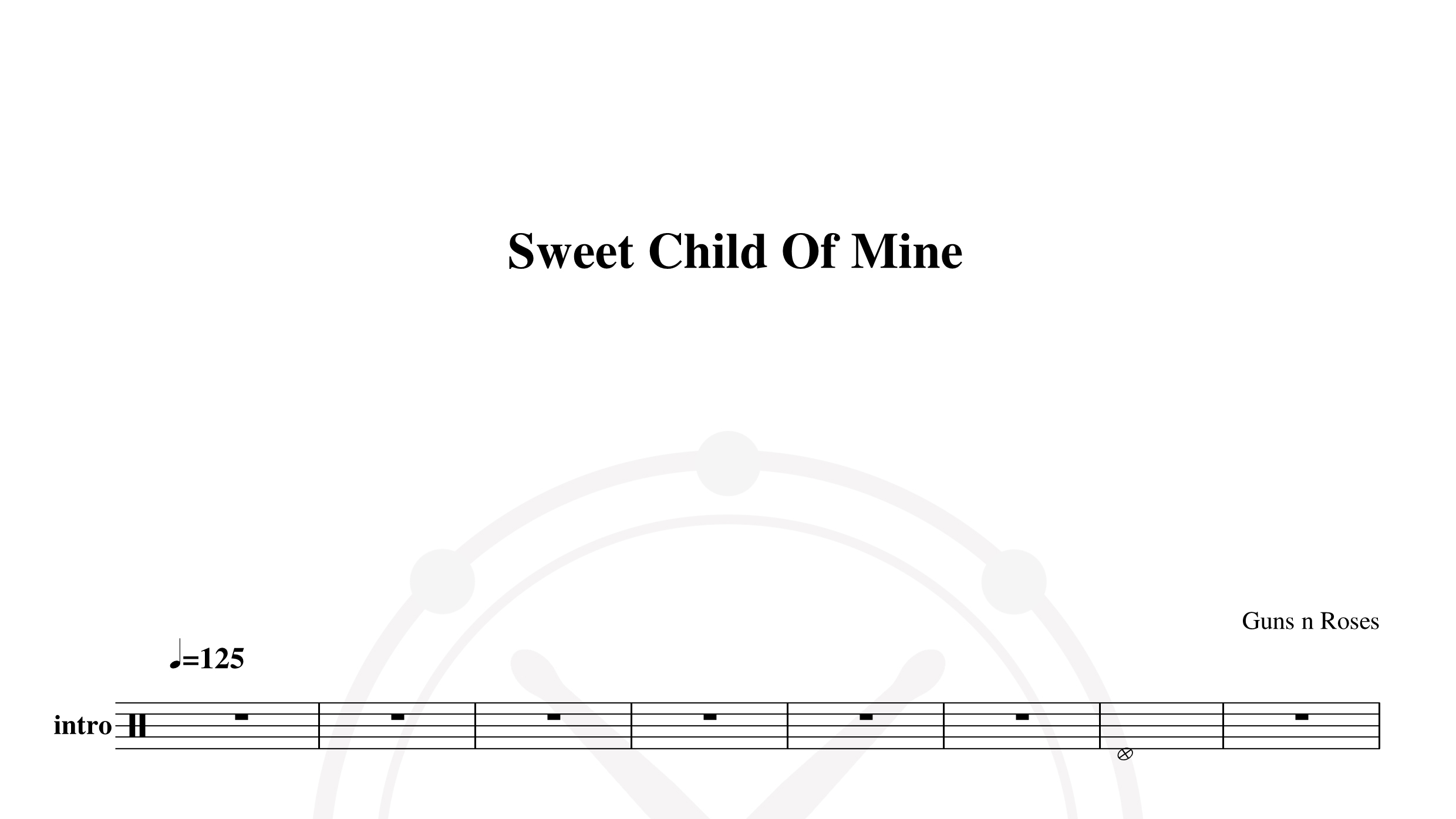 Guns n Roses – sweet child of mine鼓谱