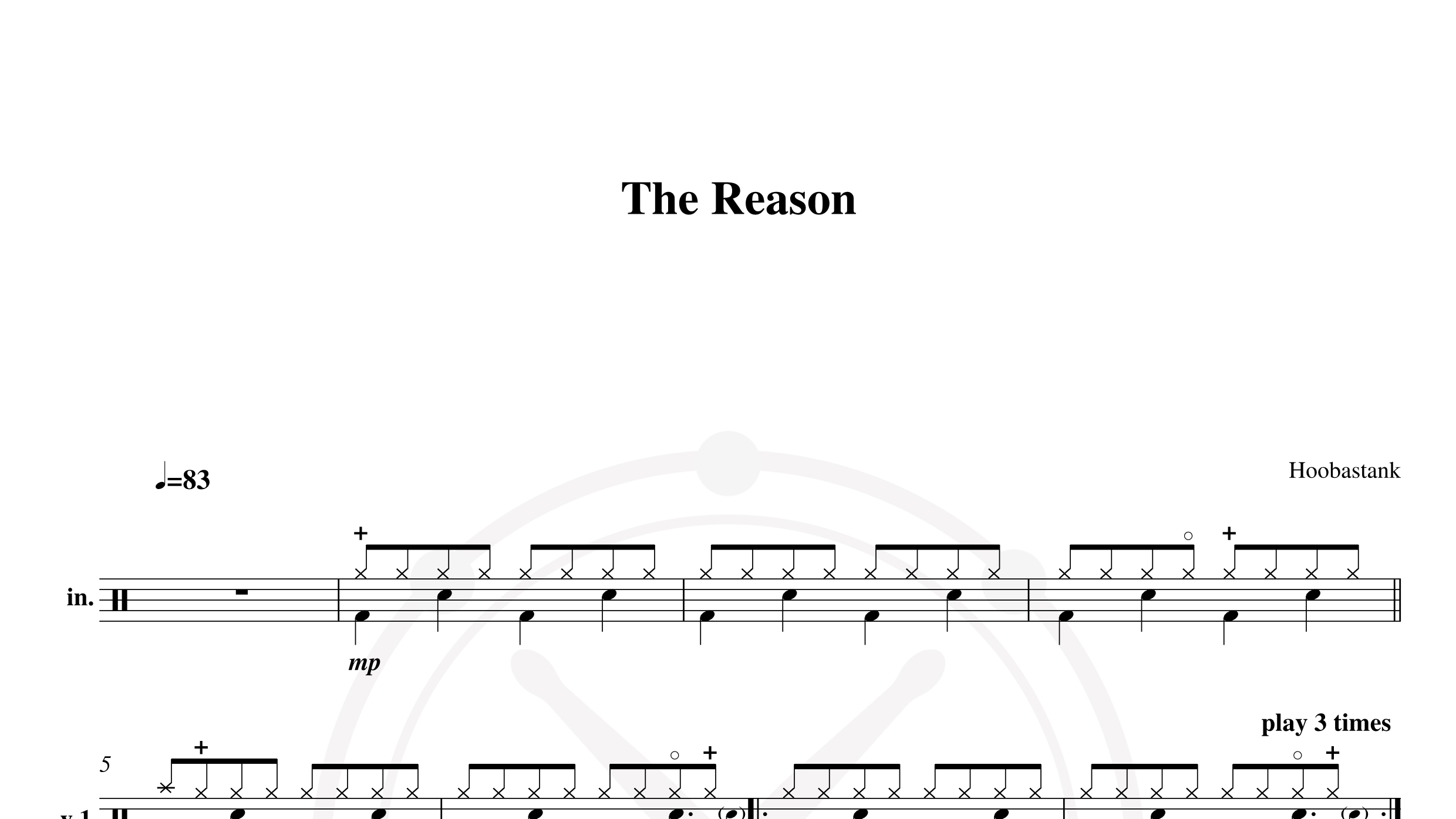 Hoobastank – the reason (2)鼓谱