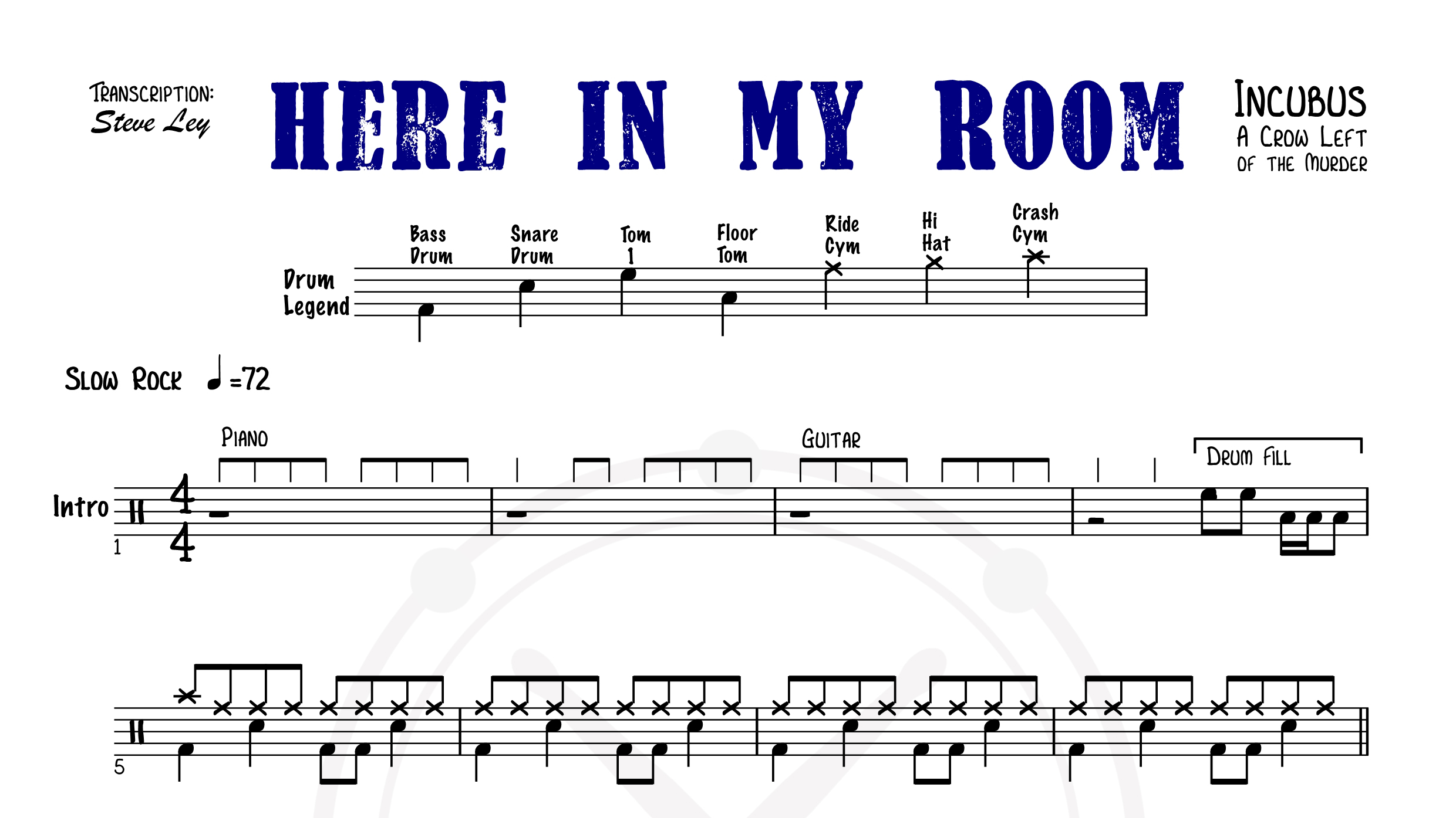 Incubus – Here In My Room鼓谱