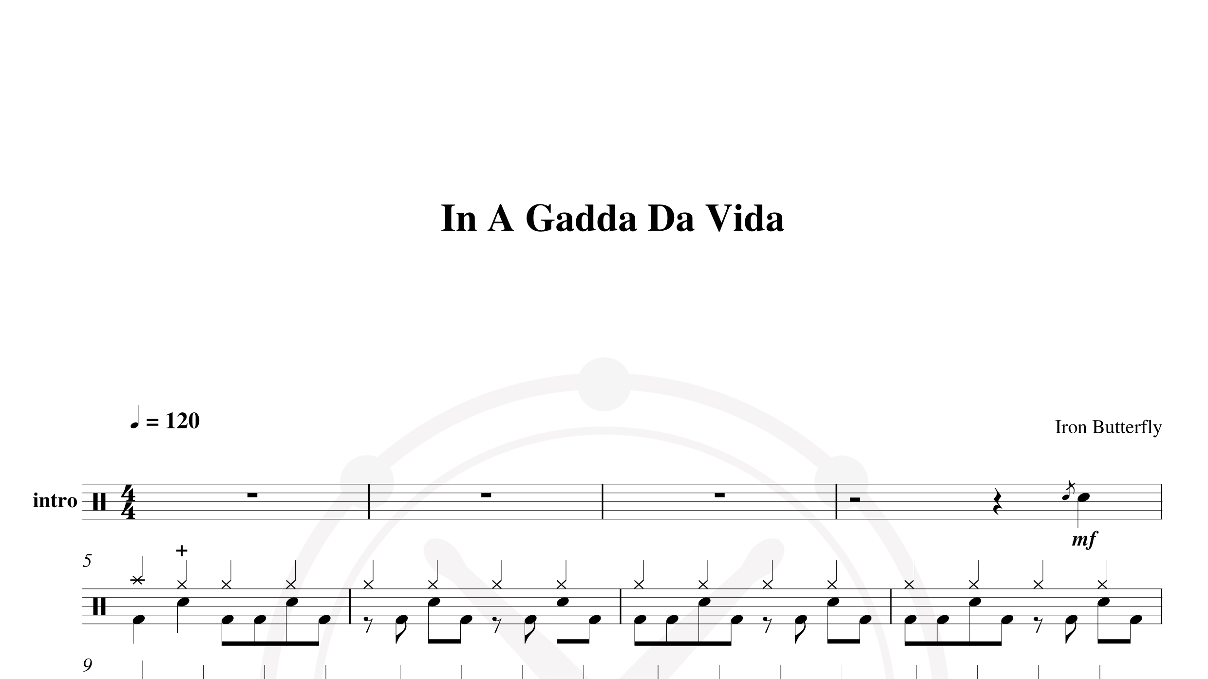 Iron Butterfly – In a gadda鼓谱