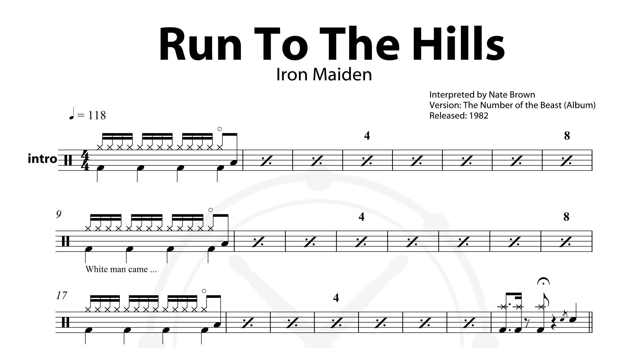 Iron Maiden – Run To The Hills (2)鼓谱