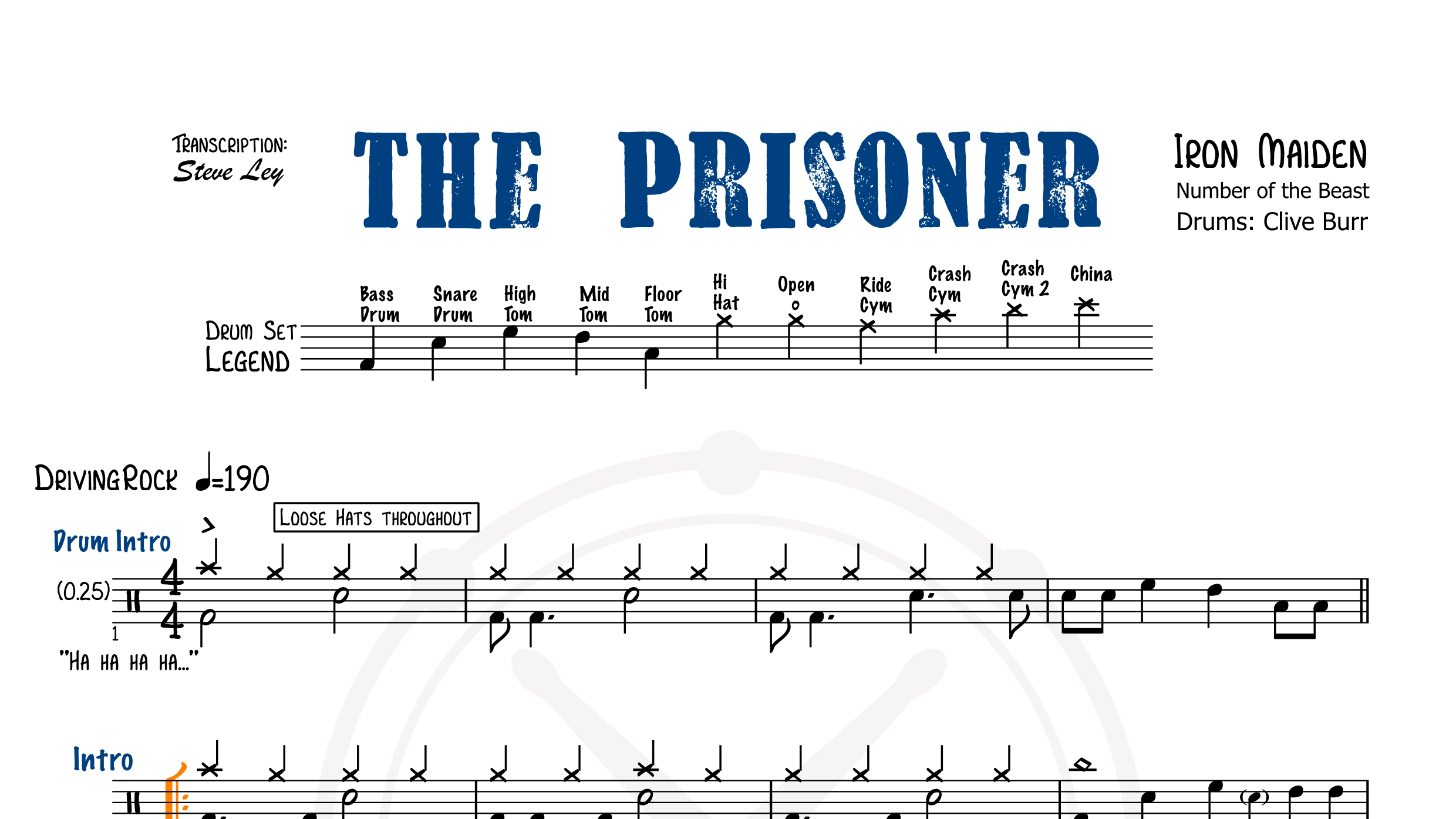 Iron Maiden The Prisoner鼓谱