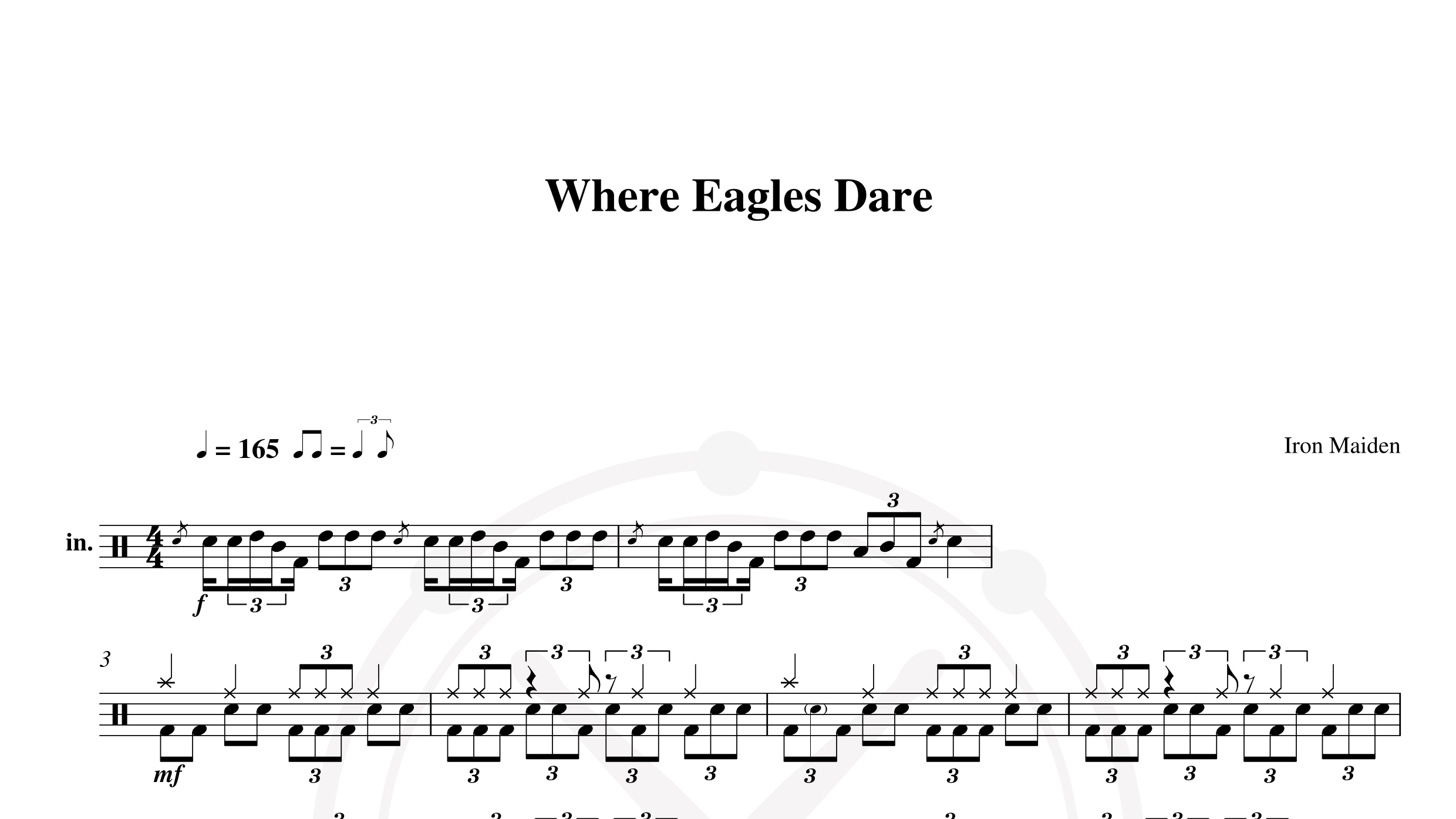Iron Maiden – where eagles dare鼓谱