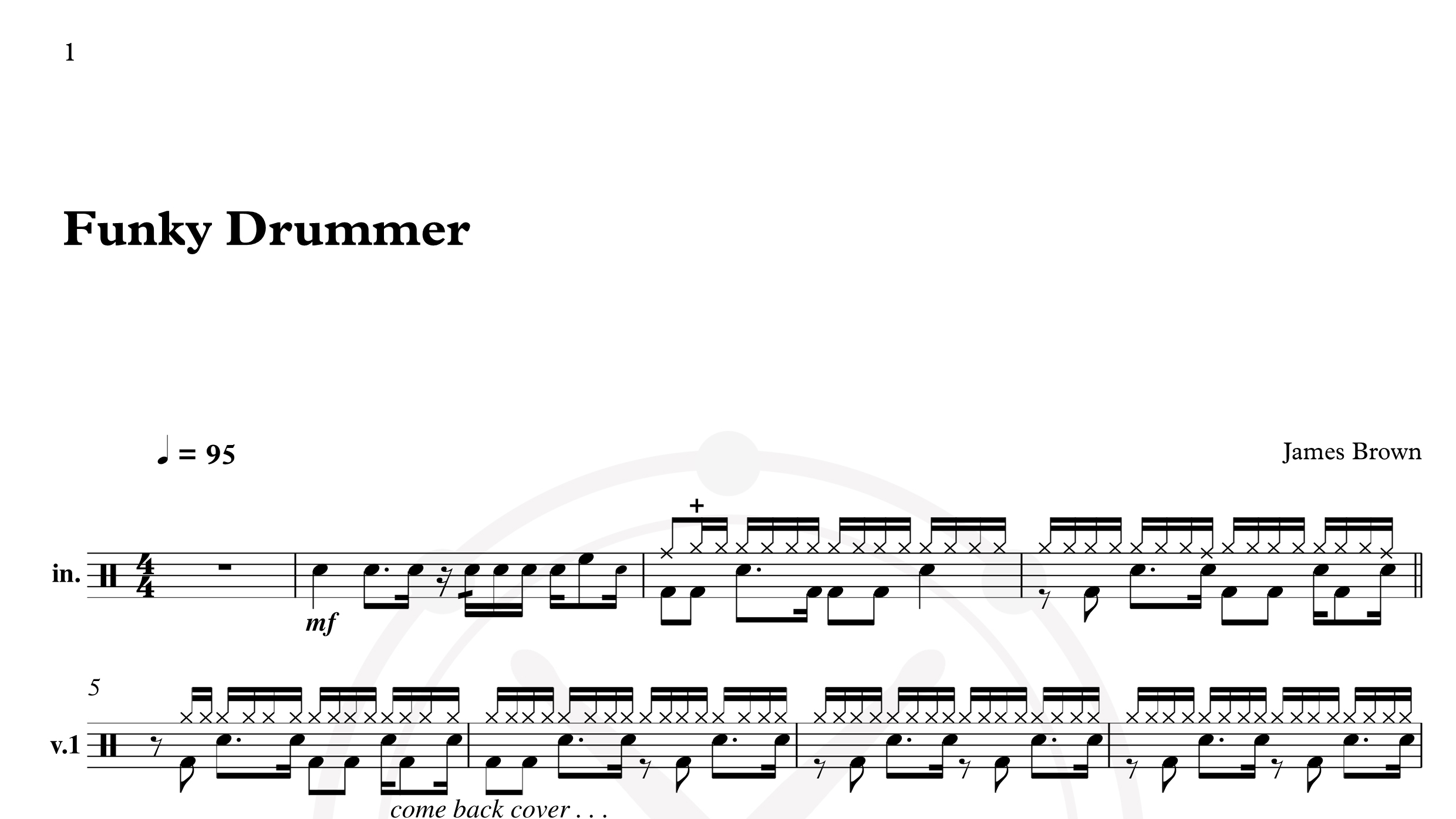 James Brown – Funky Drummer鼓谱