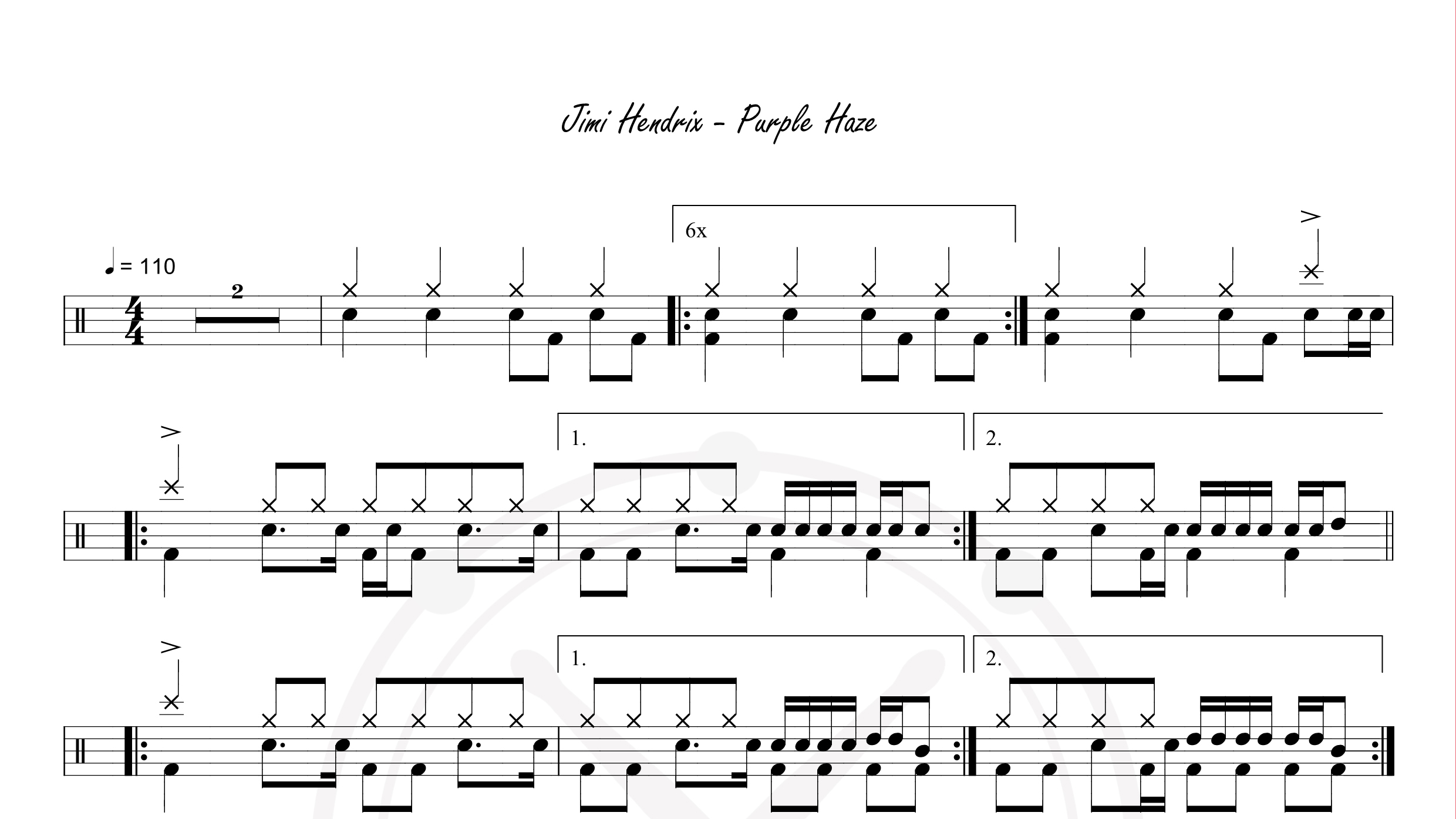 Jimi Hendrix – Purple Haze鼓谱