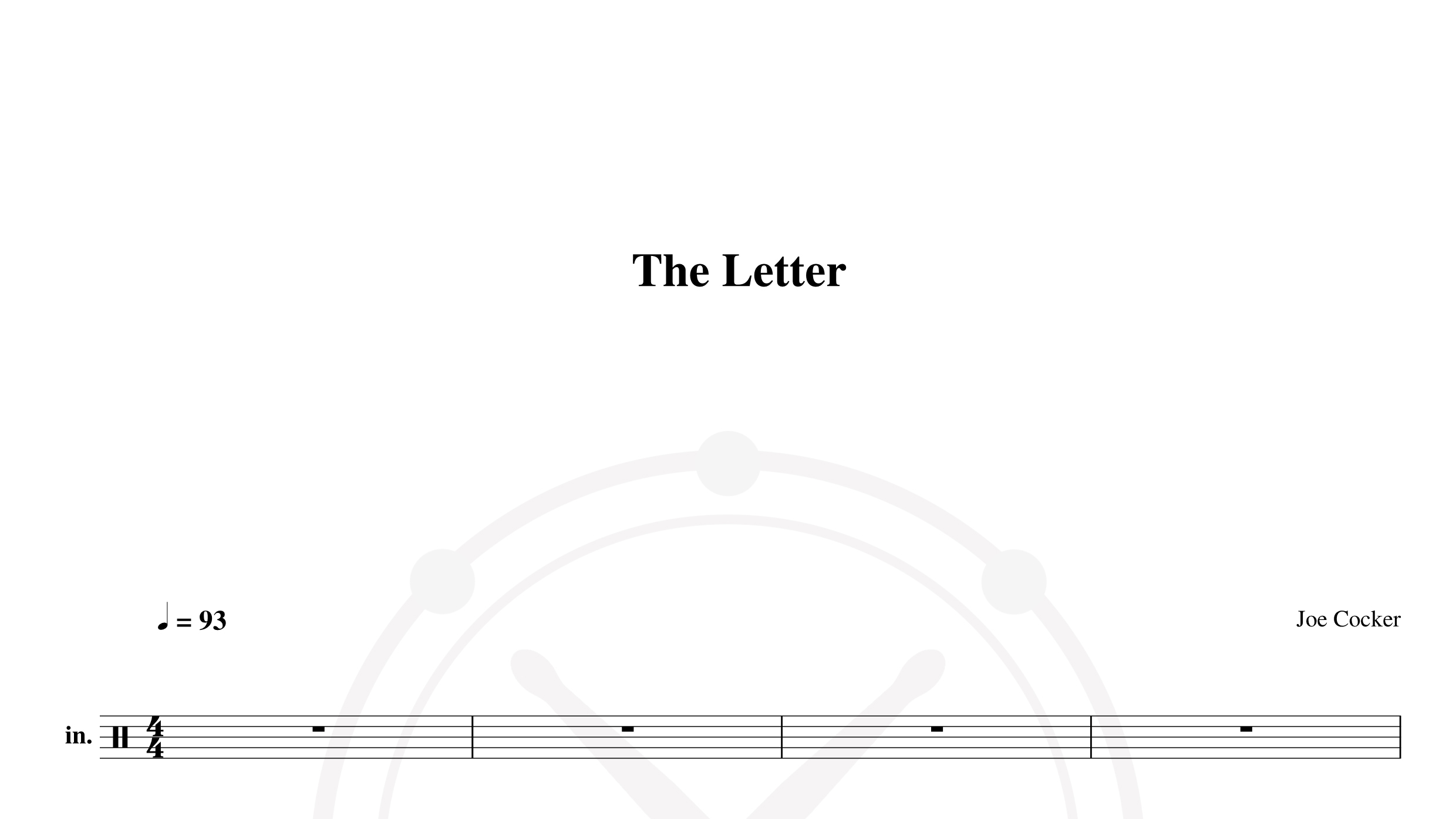 Joe Cocker – The Letter鼓谱