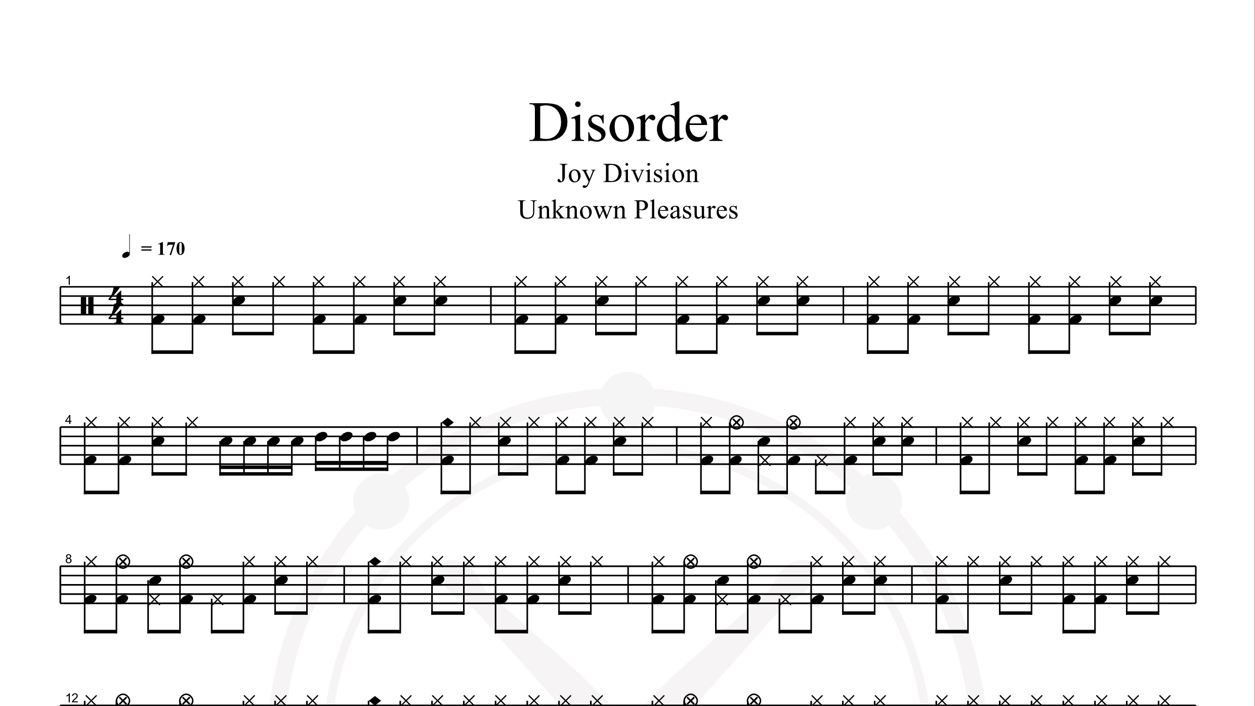 Joy Division – Disorder鼓谱