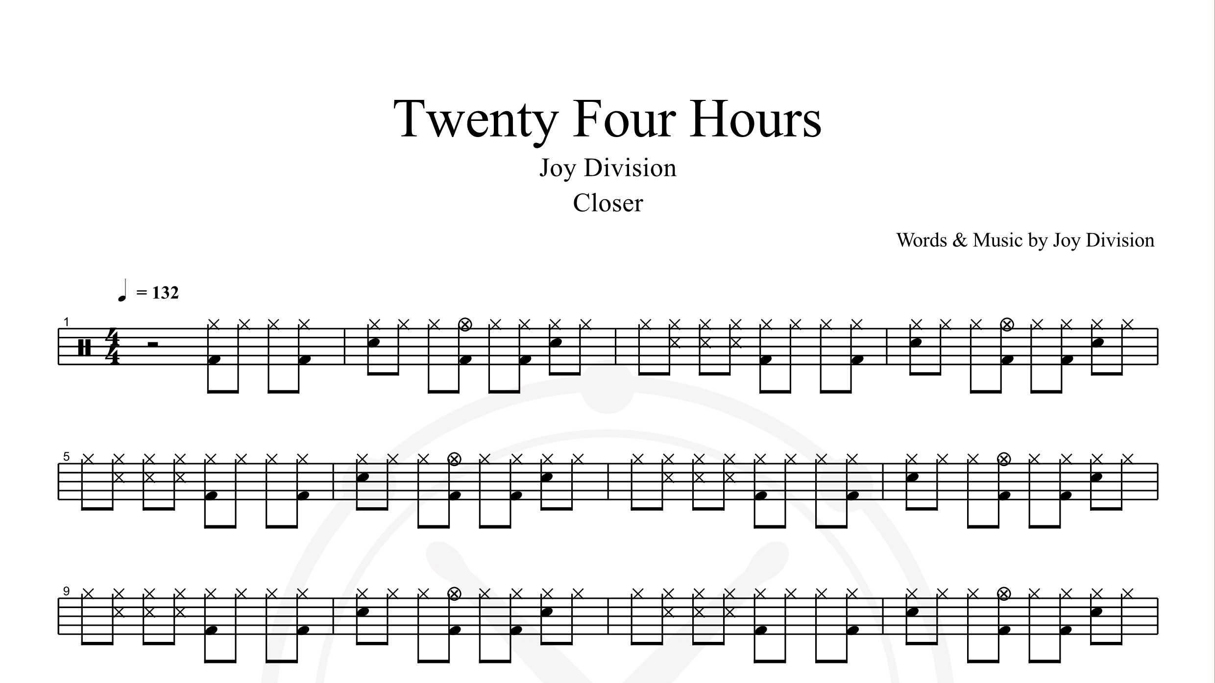 Joy Division – Twenty Four Hours鼓谱