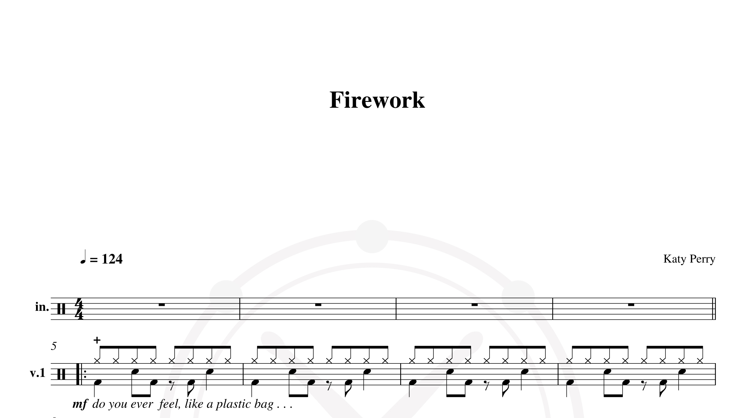 Katy Perry – Firework鼓谱