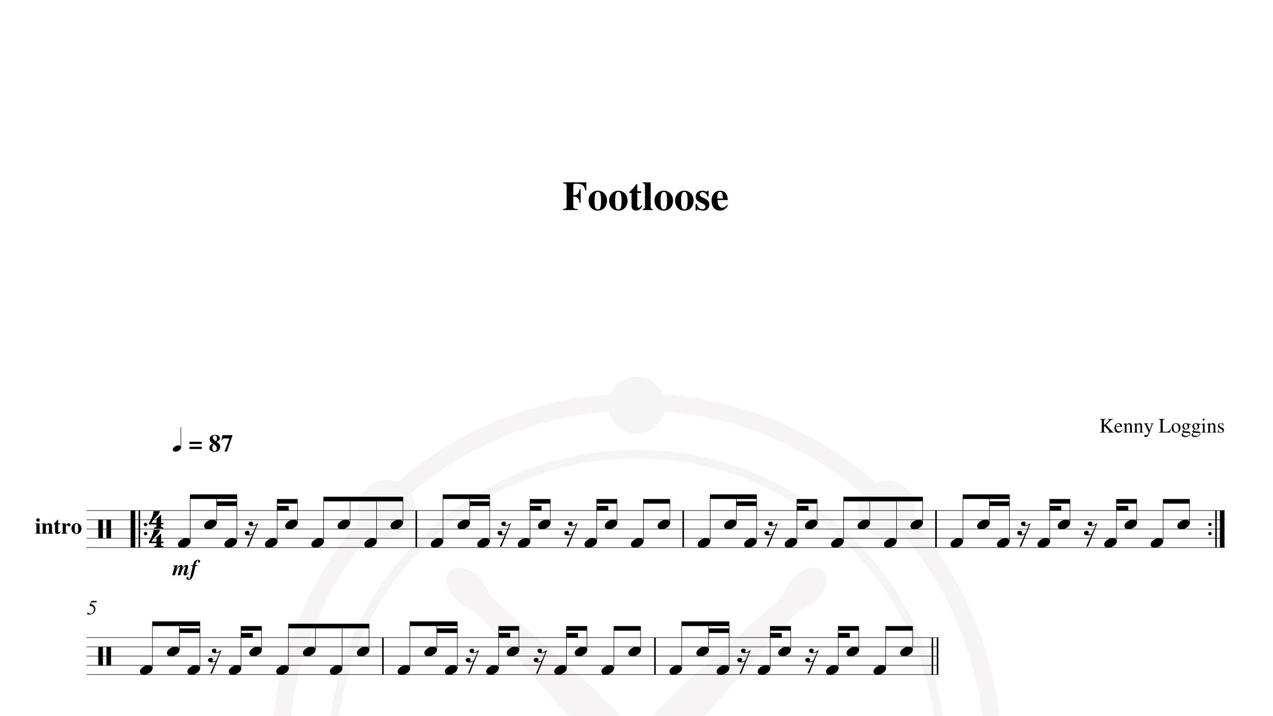 Kenny Loggins – Foot loose鼓谱