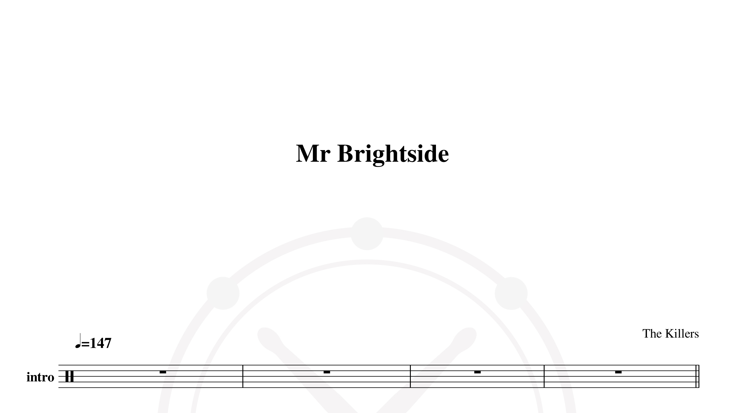 Killers – mr brightside鼓谱