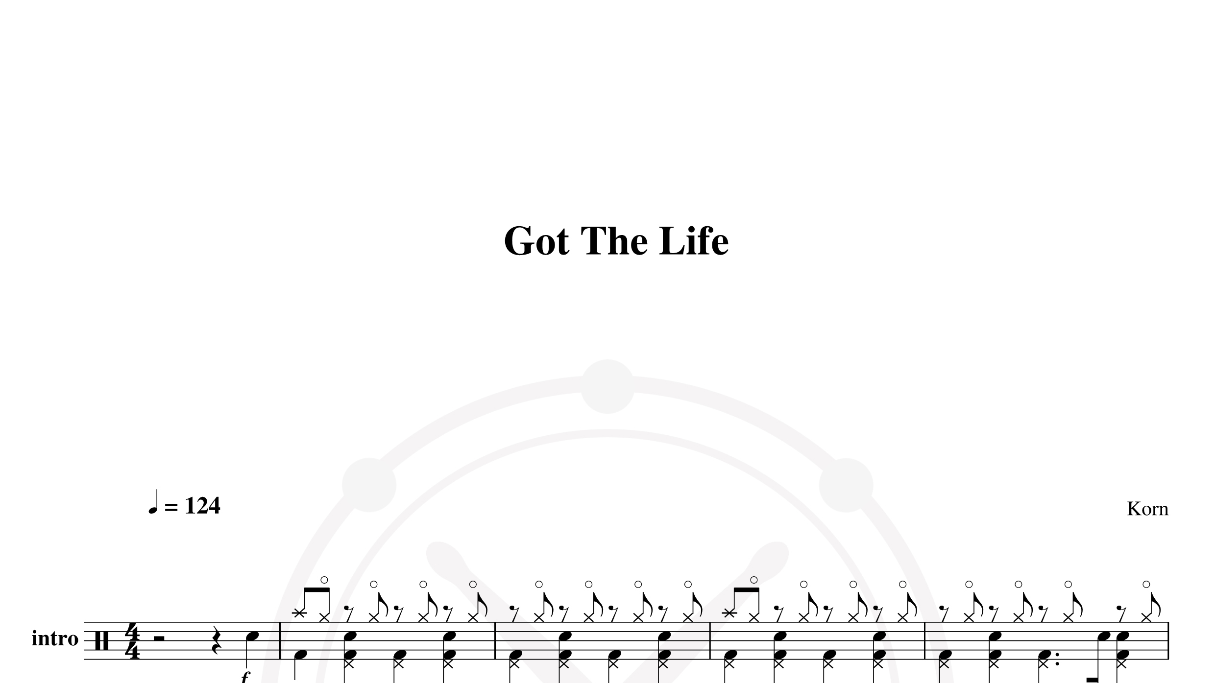 Korn – Got the life (2)鼓谱