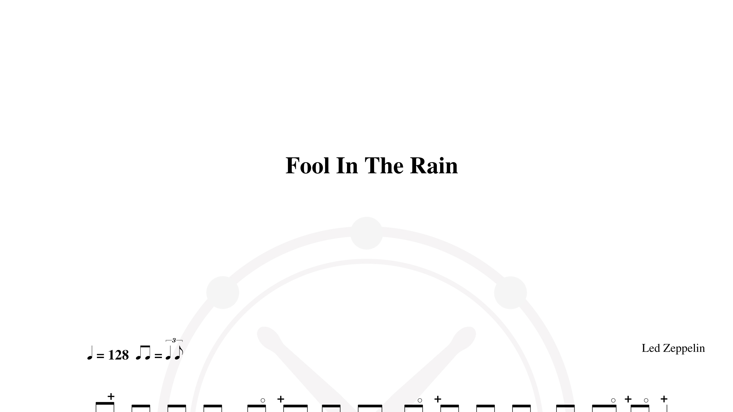 Led Zeppelin – Fool in the rain鼓谱