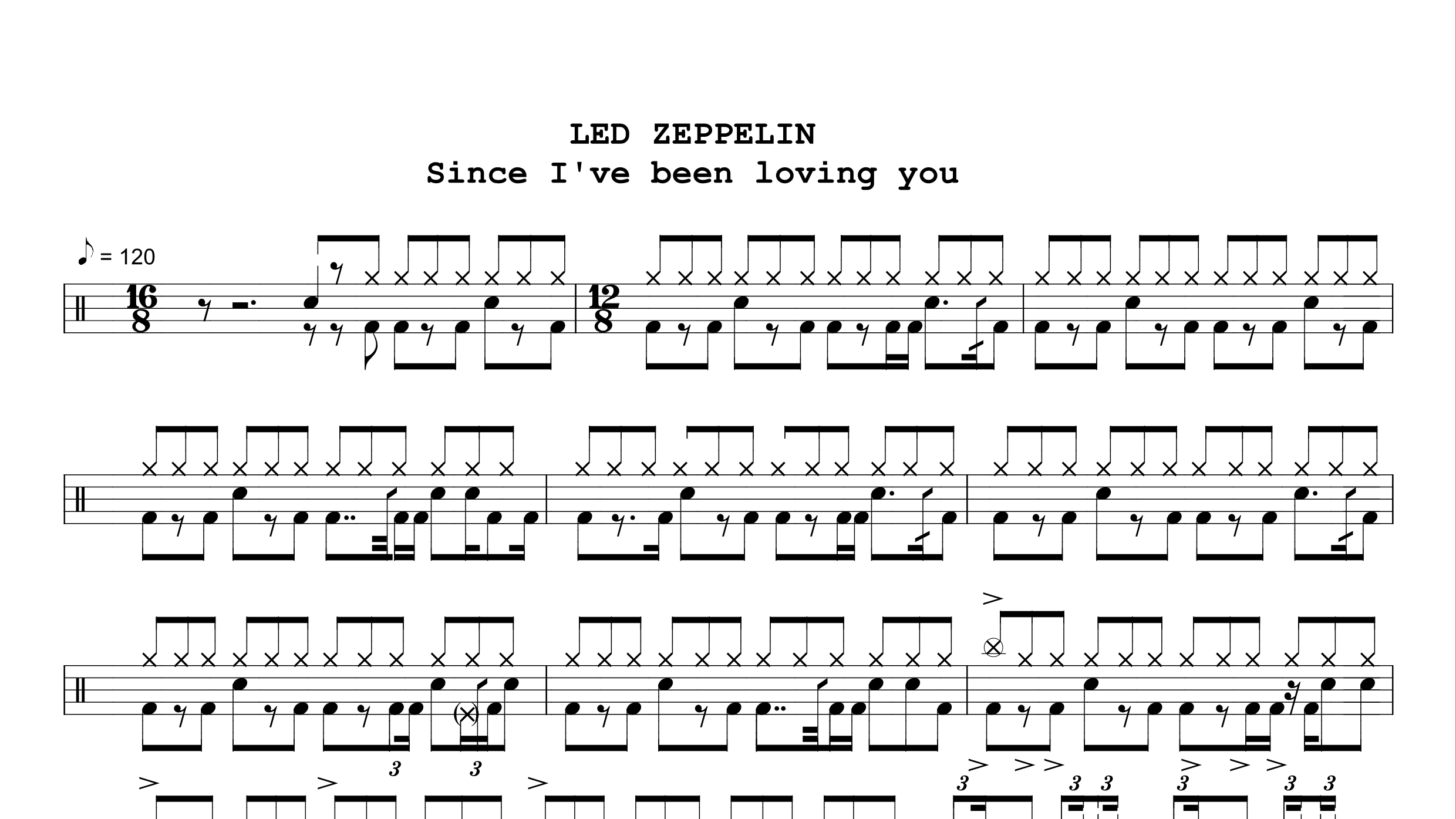 Led Zeppelin – Since I’ve been loving you鼓谱