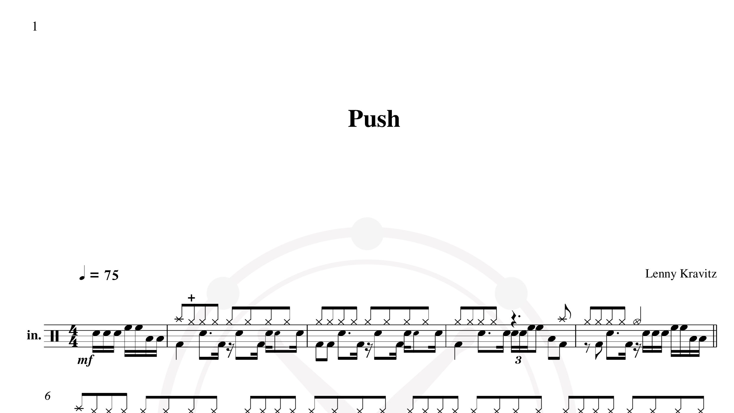 Lenny Kravitz – Push鼓谱