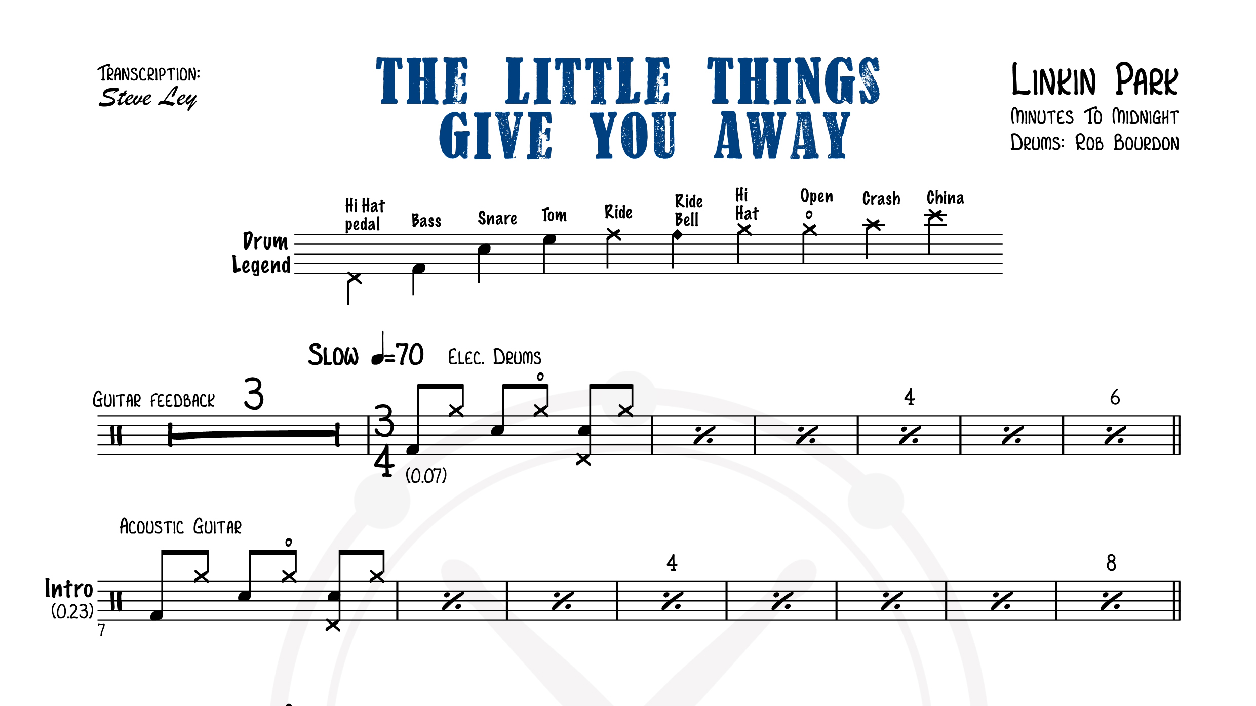 Linkin Park 林肯公园乐队 – The Little Things Give You Away鼓谱