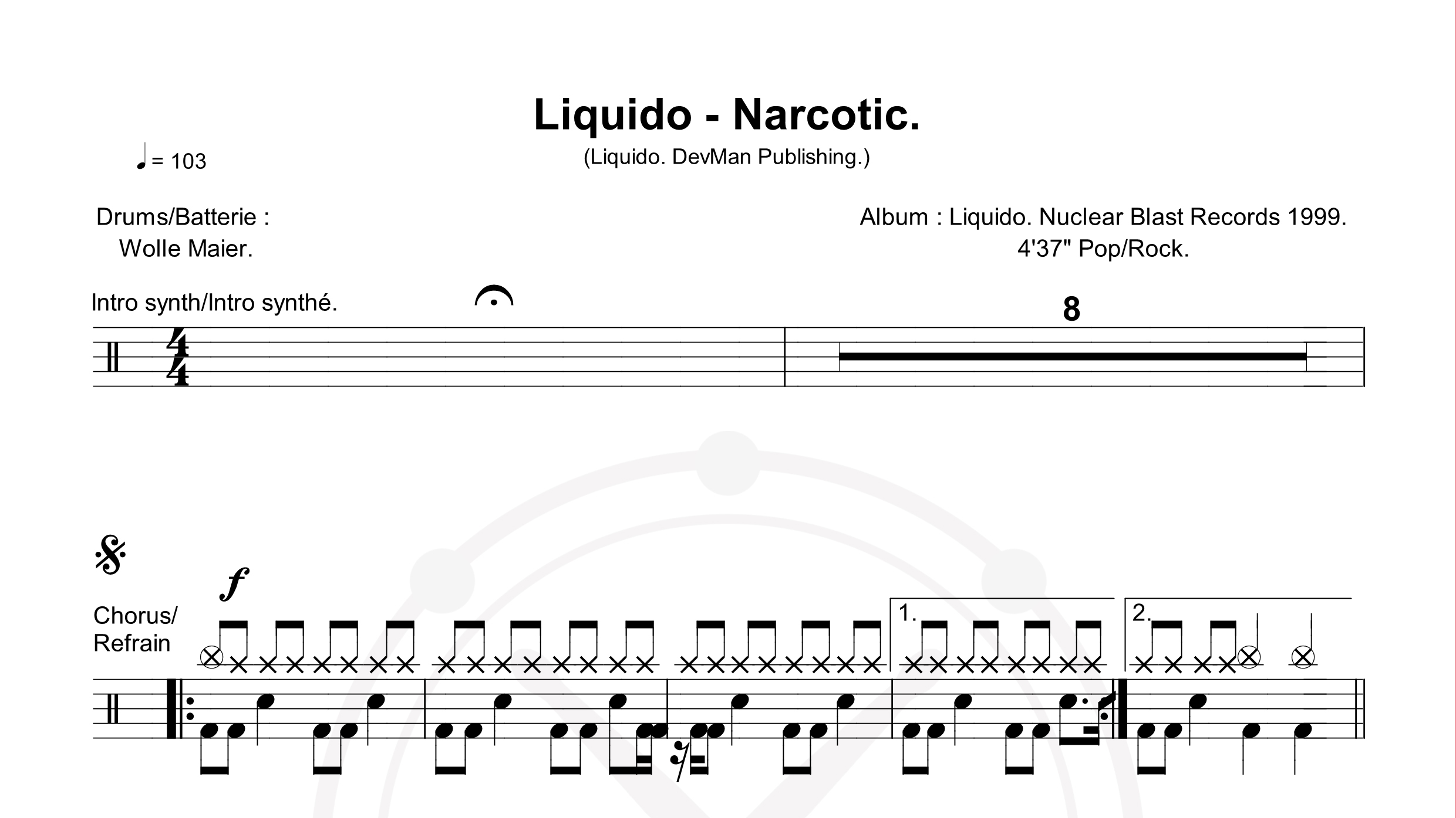 Liquido – Narcotic鼓谱