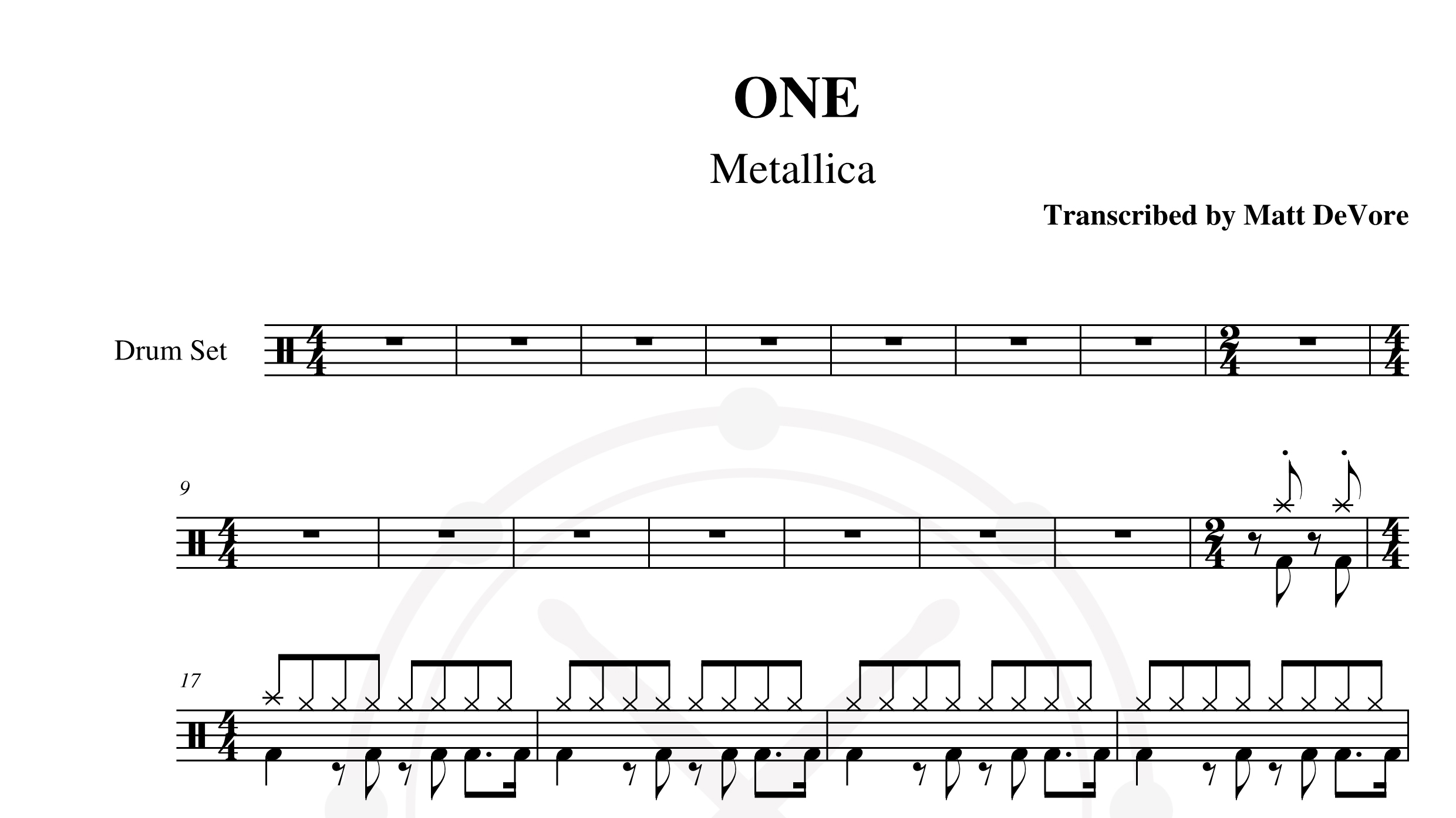 METALLICA – ONE (2)鼓谱