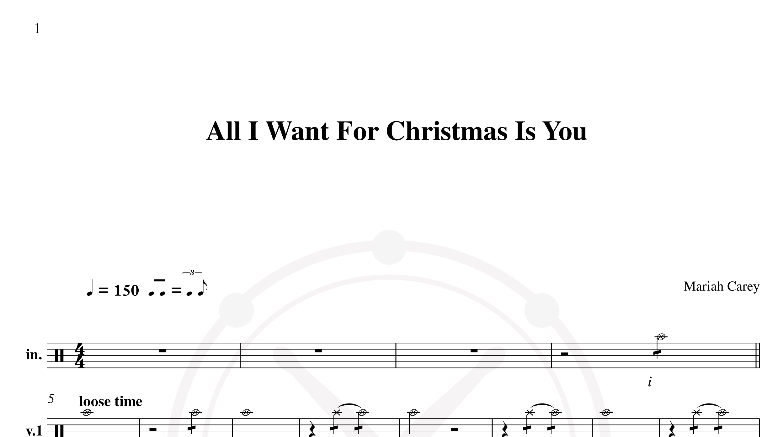 Mariah Carey – all i want for christmas is you鼓谱