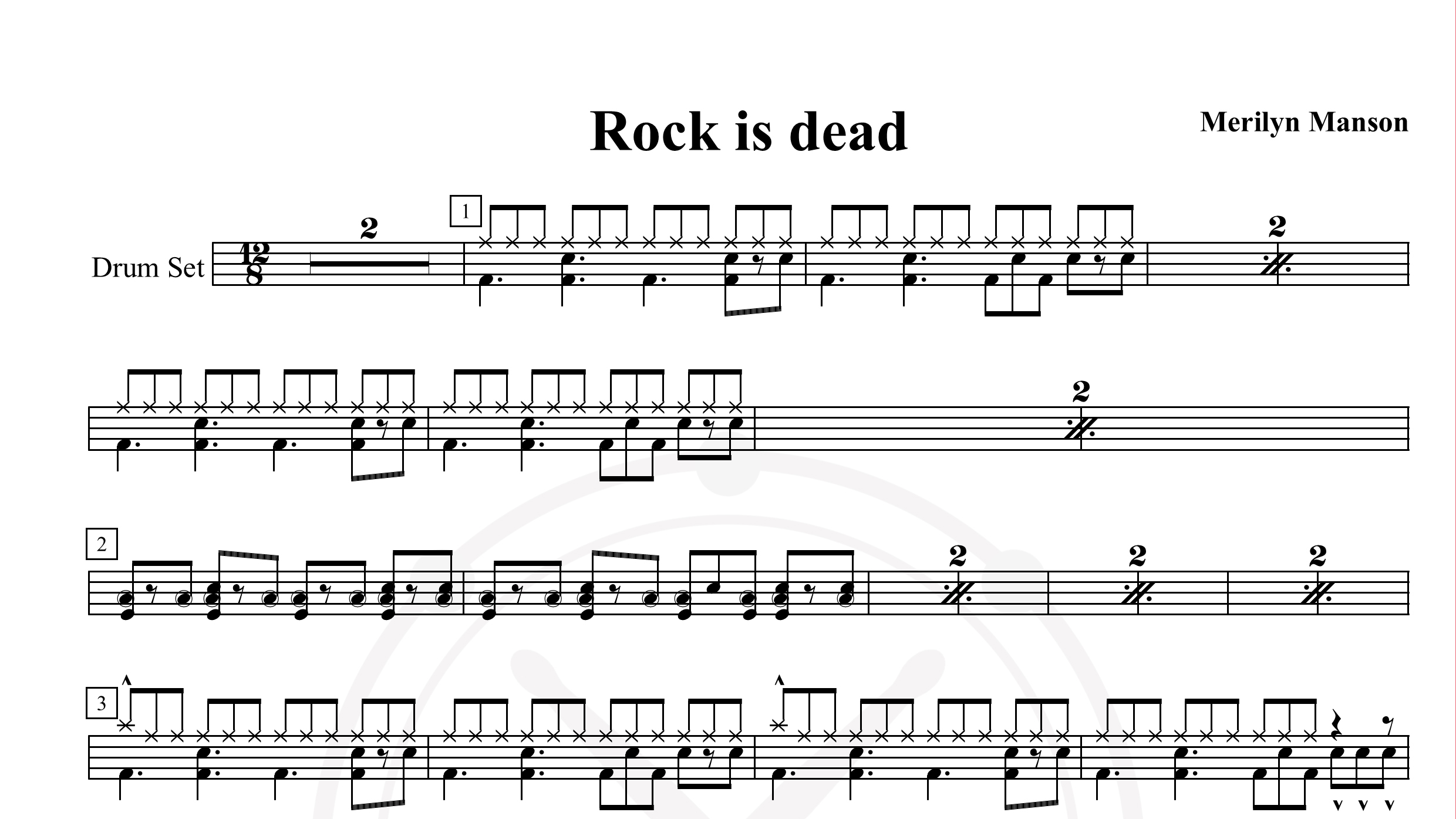 Marilyn Manson – Rock Is Dead鼓谱