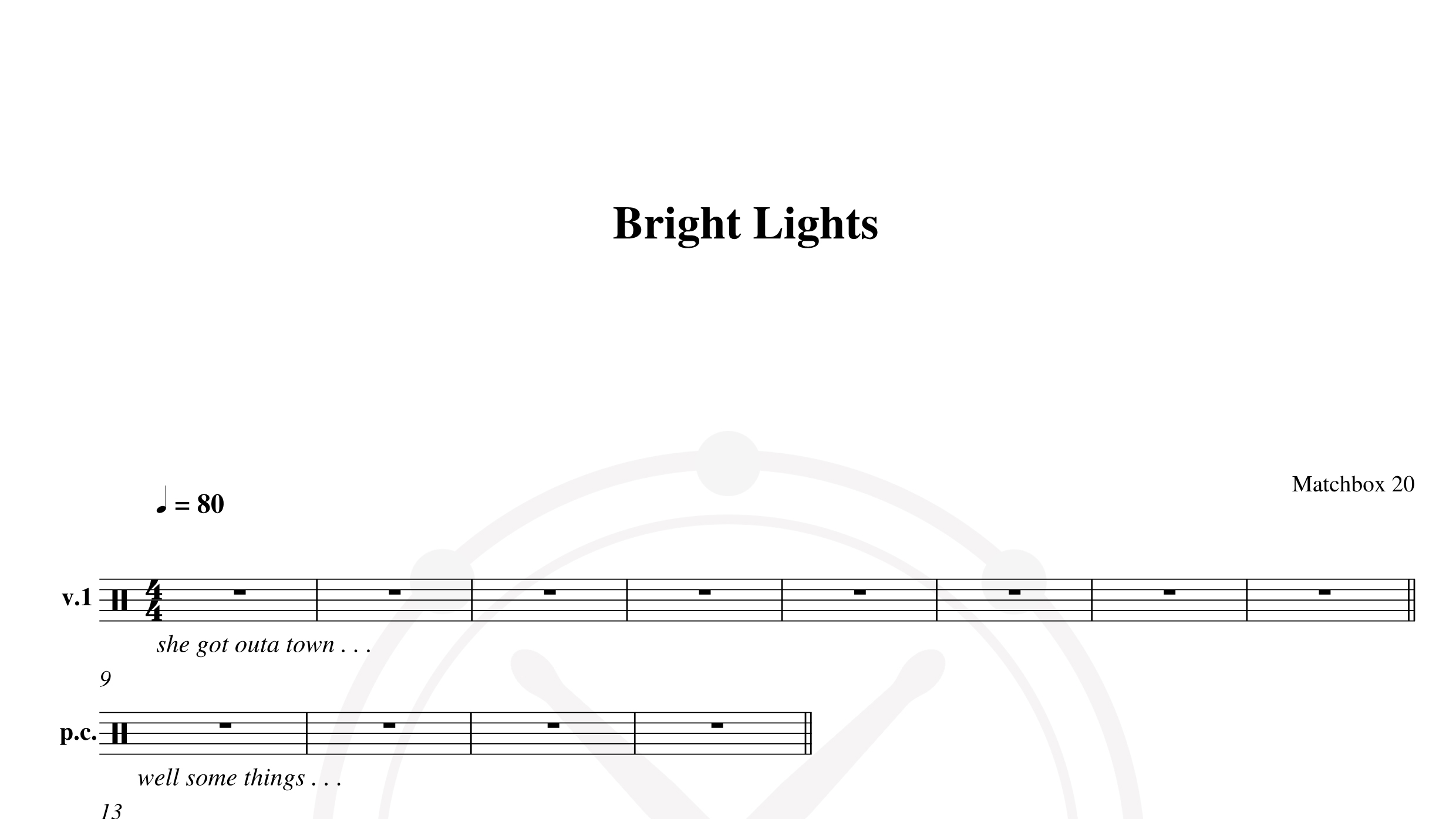 Matchbox 20 – Bright lights鼓谱