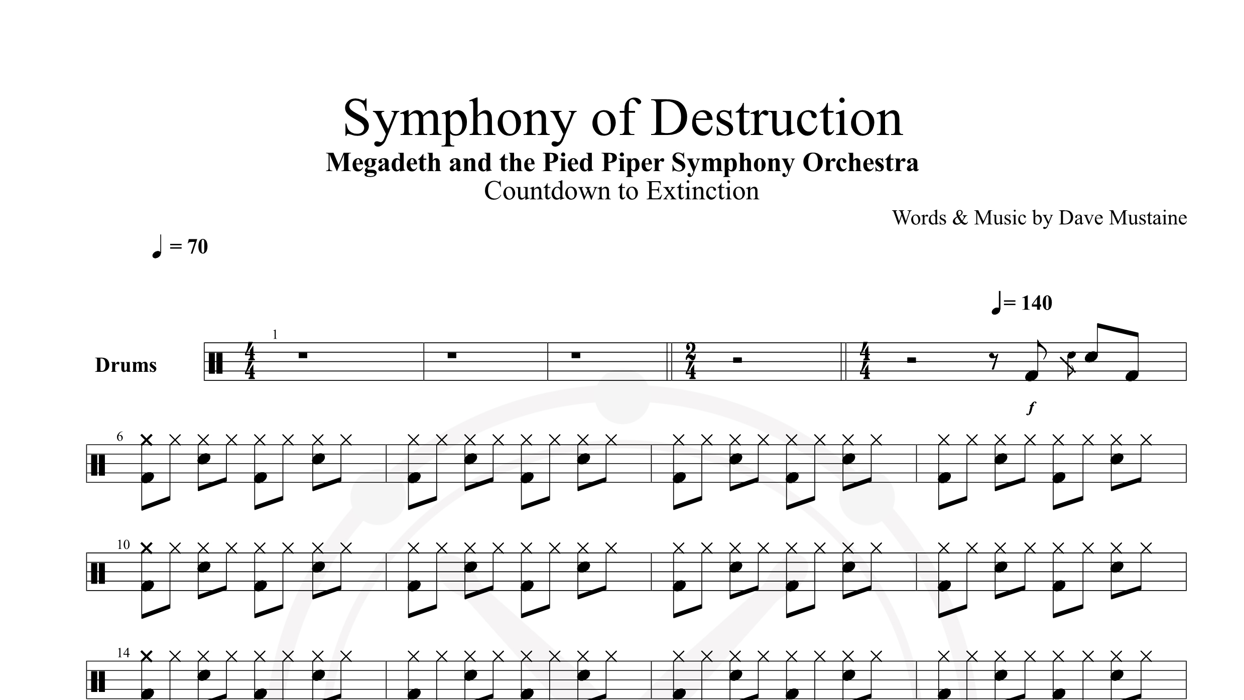 Megadeth – Symphony Of Destruction鼓谱