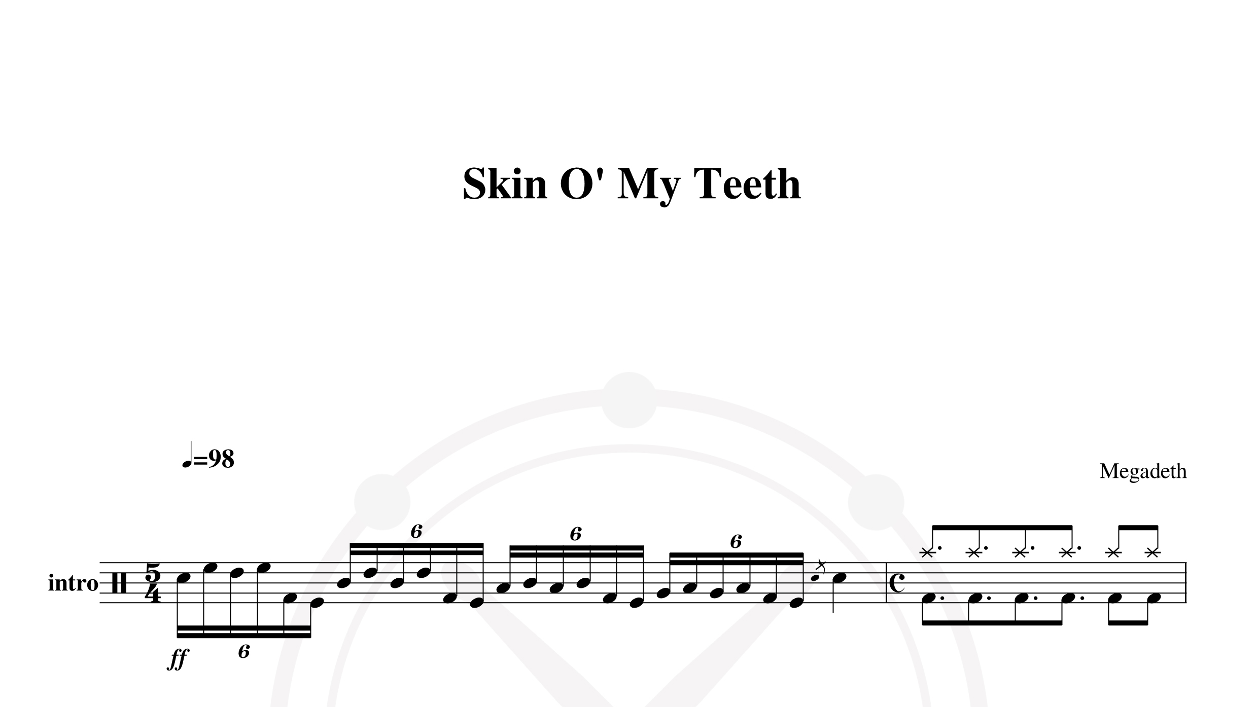 Megadeth – skin of my teeth鼓谱