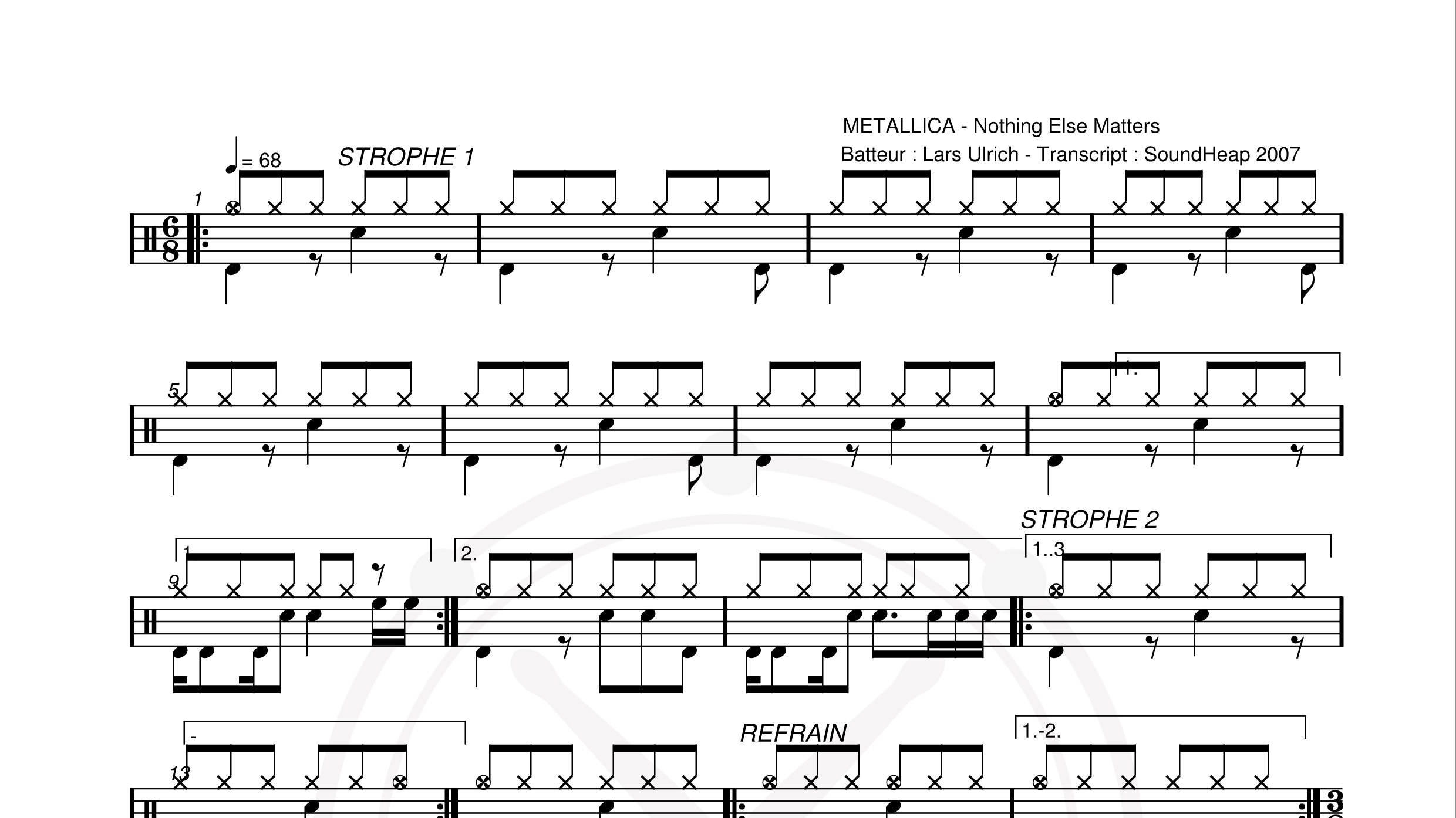 Metallica – Nothing Else Matters鼓谱