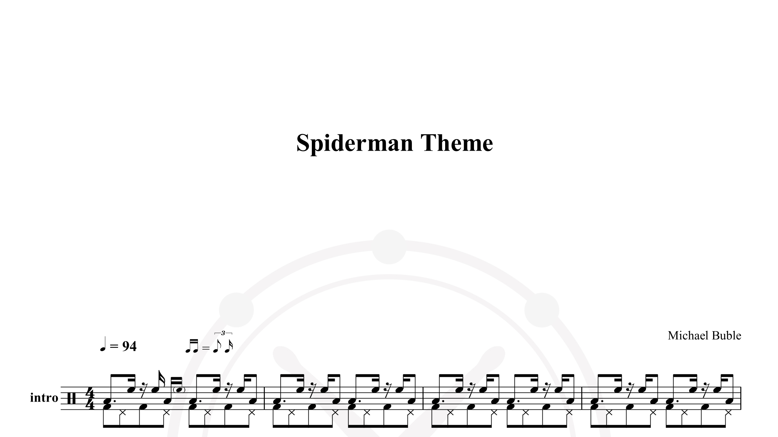 Michael Buble – spiderman theme鼓谱
