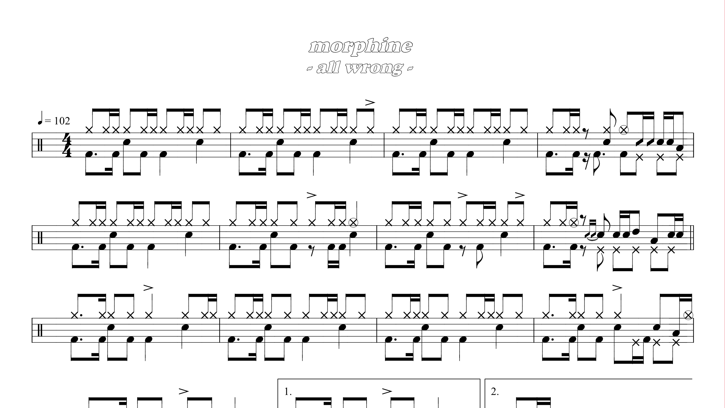 Morphine – all wrong鼓谱