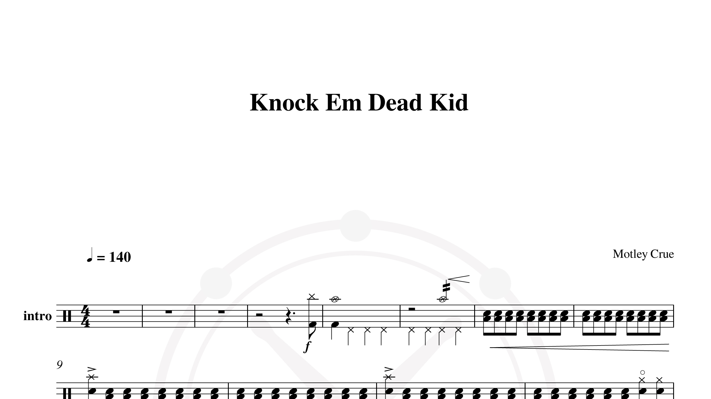Motley Crue – Knock Em Dead Kid鼓谱