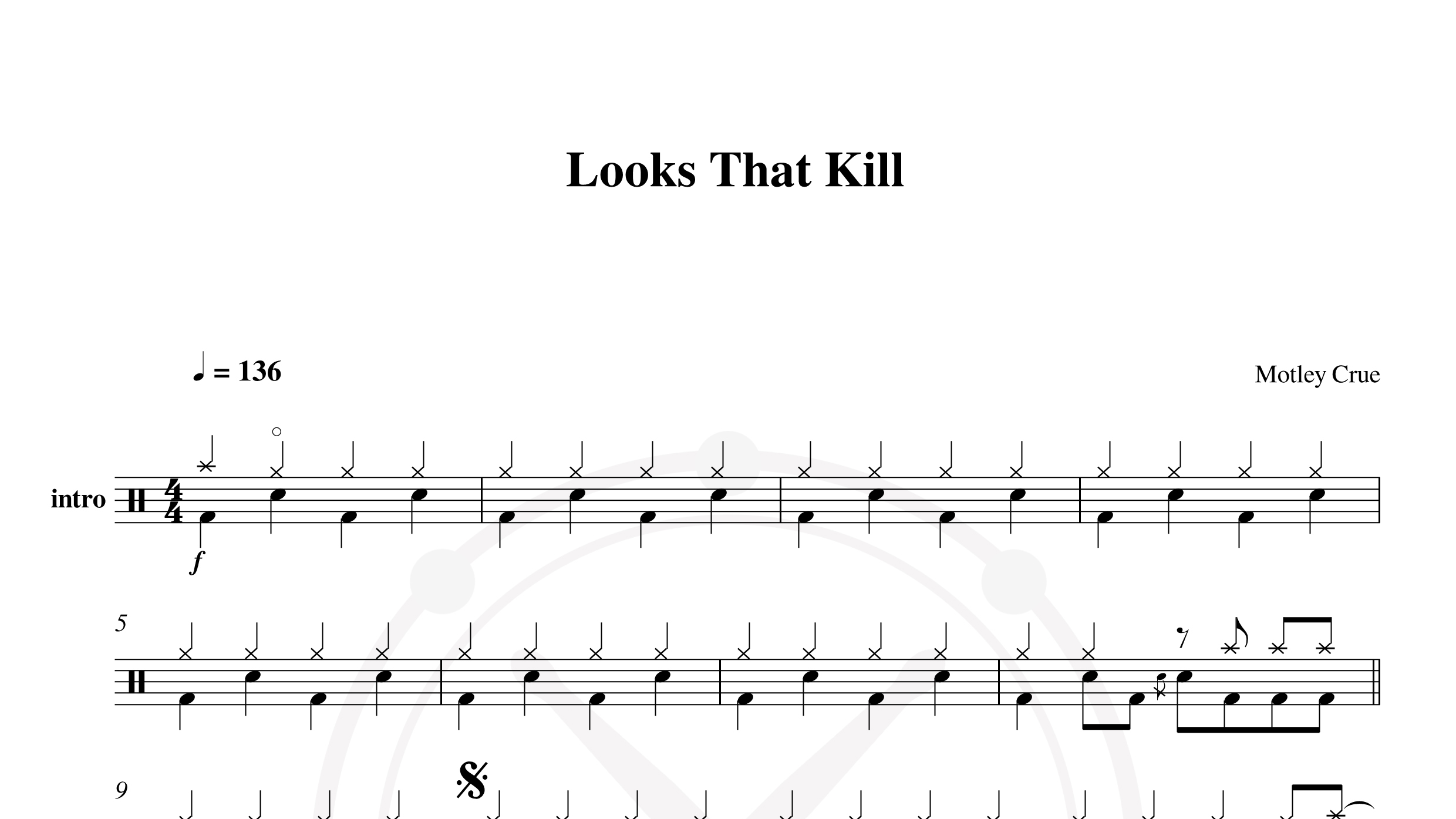 Motley Crue – looks that kill鼓谱