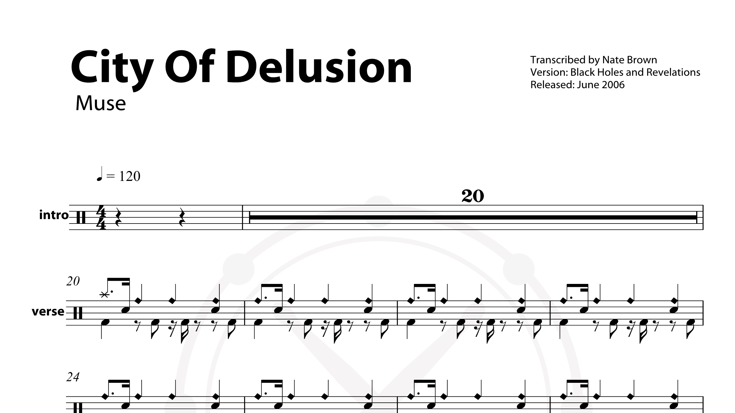 Muse – City Of Delusion鼓谱