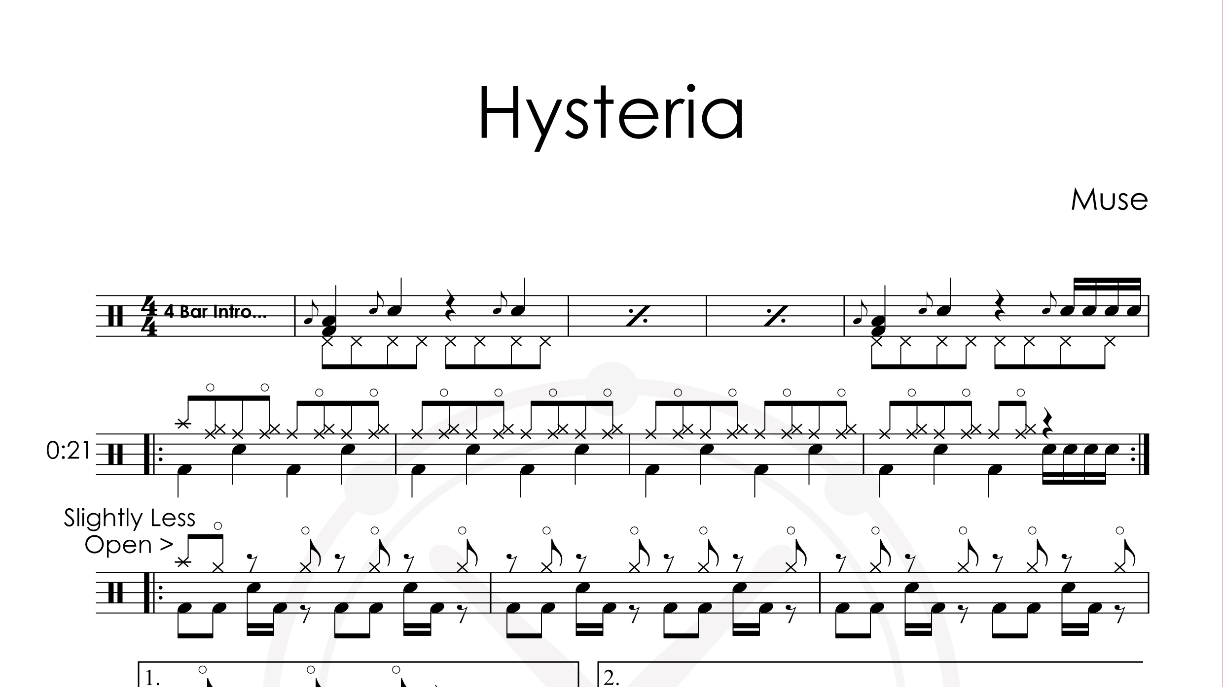 Muse – Hysteria鼓谱