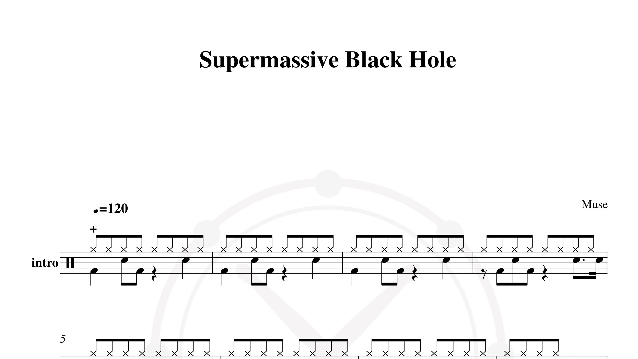 Muse – Supermassive Black Hole鼓谱